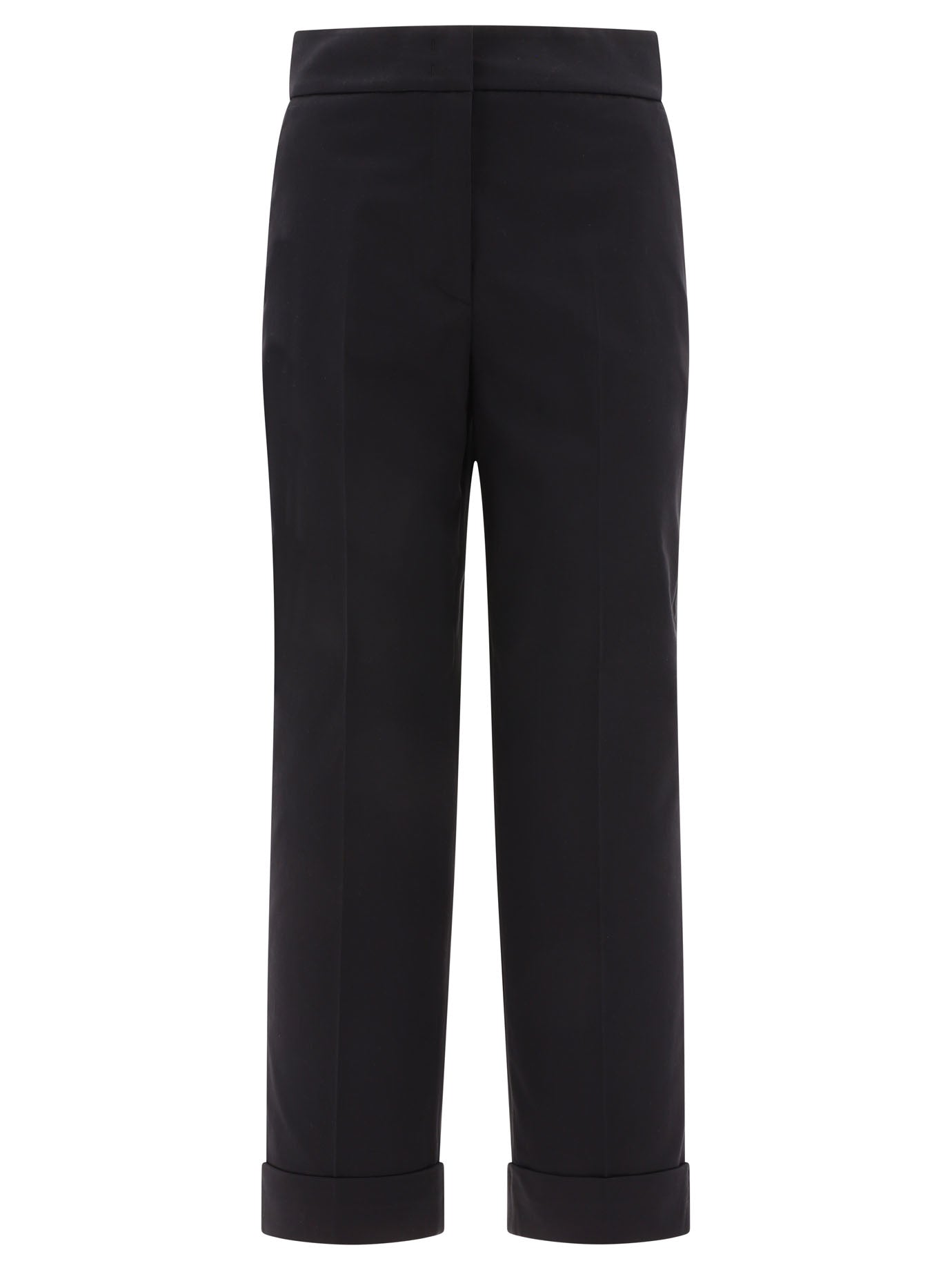 Peserico-Turned-Up Trousers Nero-Donna