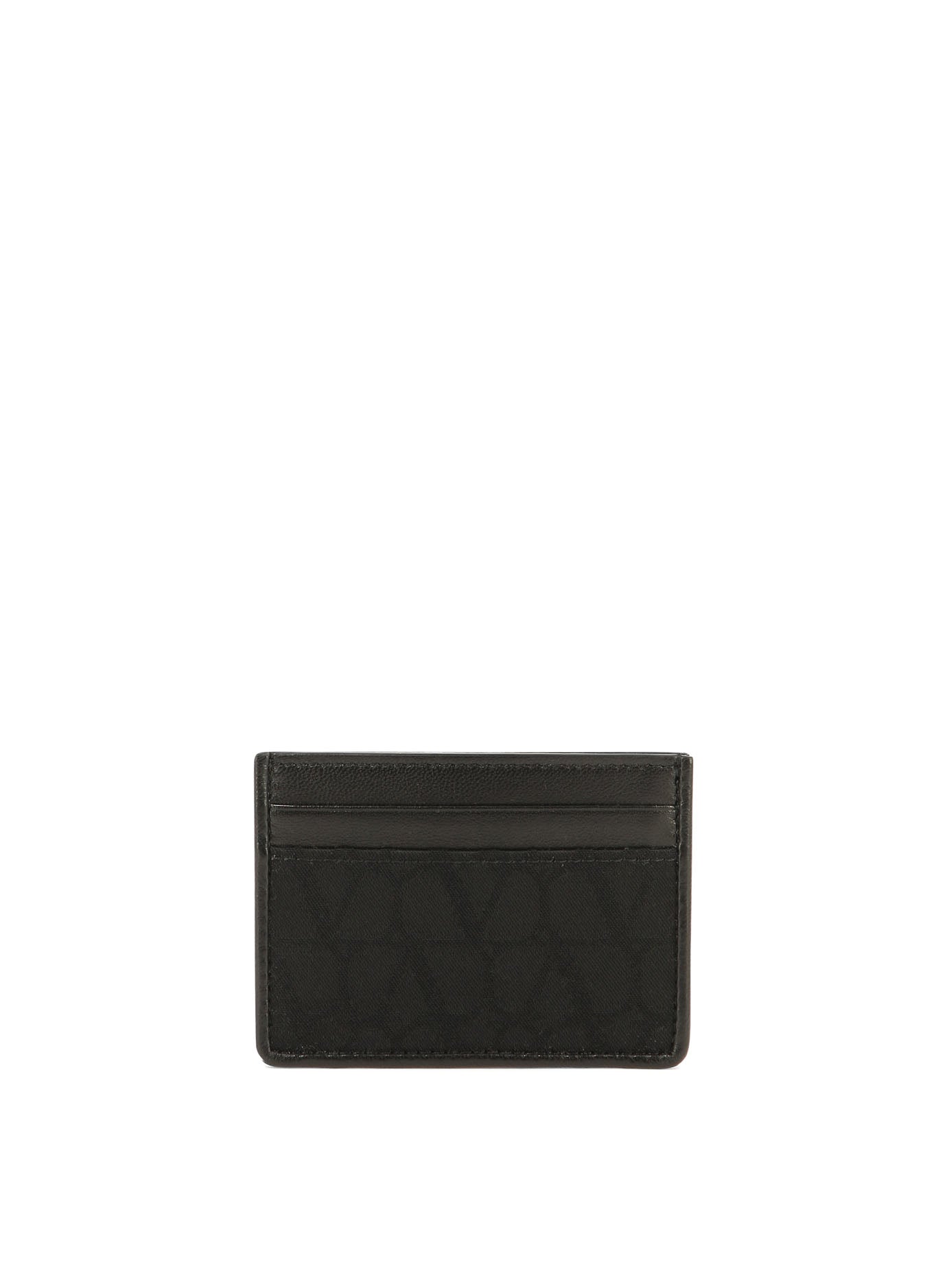 Valentino Garavani-Card Holder In Toile Iconographe Technical Fabric Wallets & Card Holders Nero-Uomo