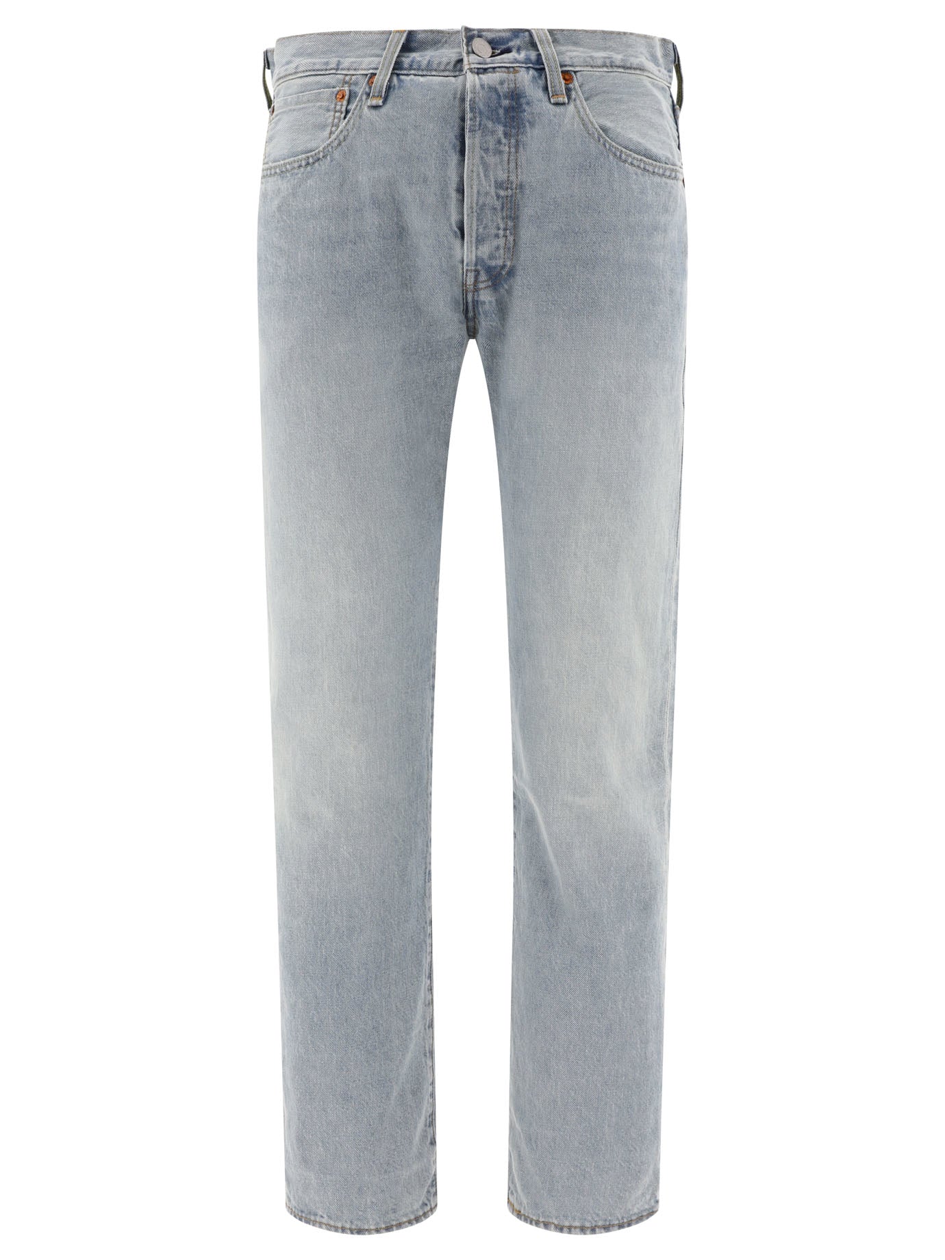 Levi'S-501 Original Fit Selvedge Jeans Celeste-Uomo