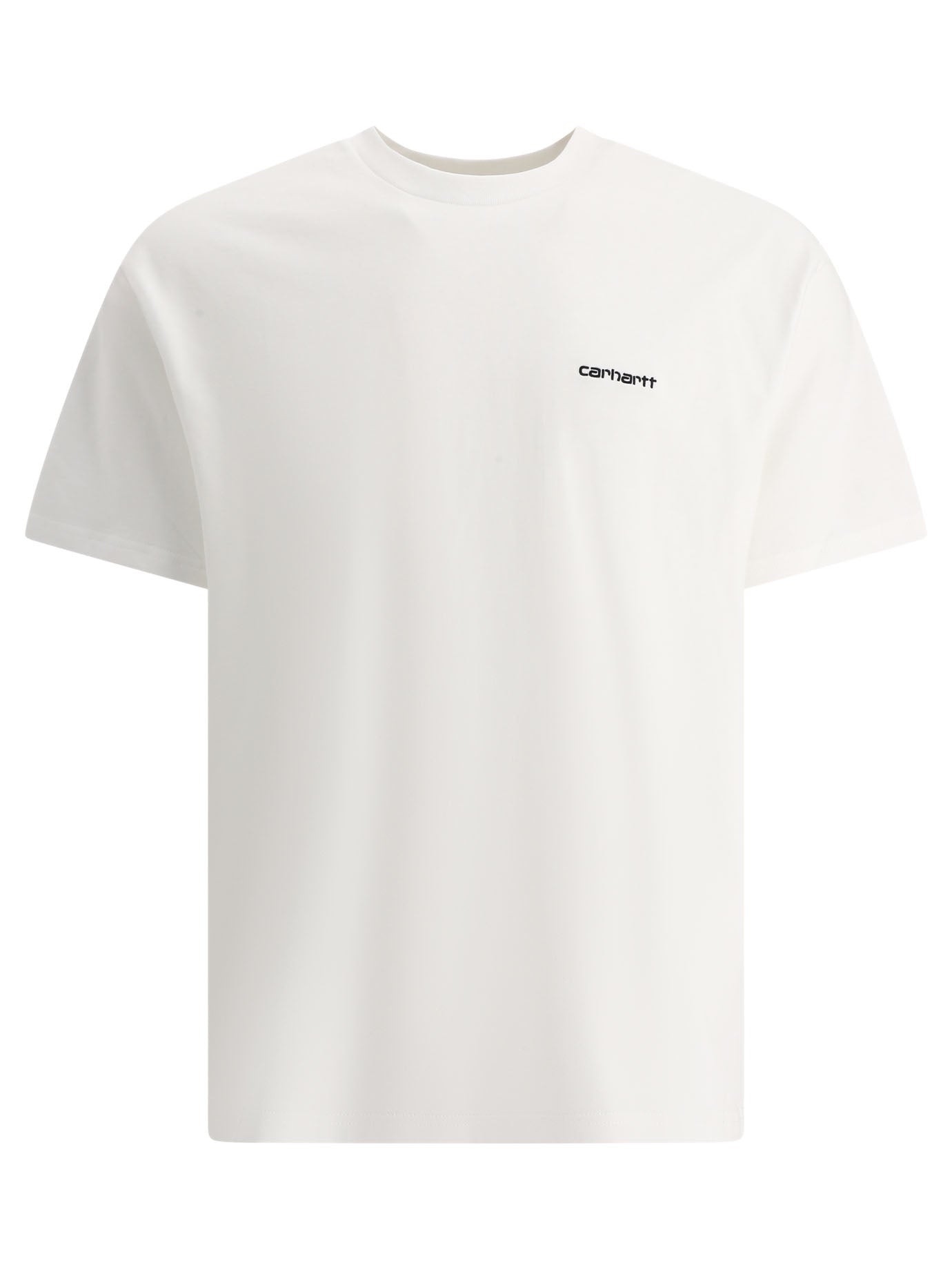 Carhartt Wip-Script Embroidery T-Shirts Bianco-Uomo