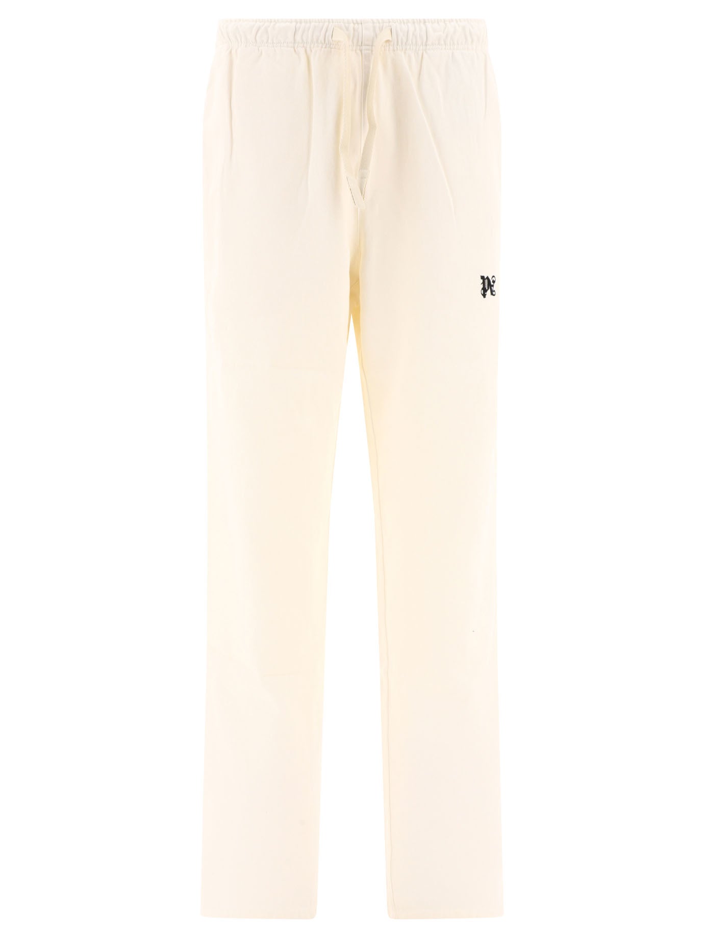 Palm Angels-Monogram Travel Trousers Bianco-Uomo