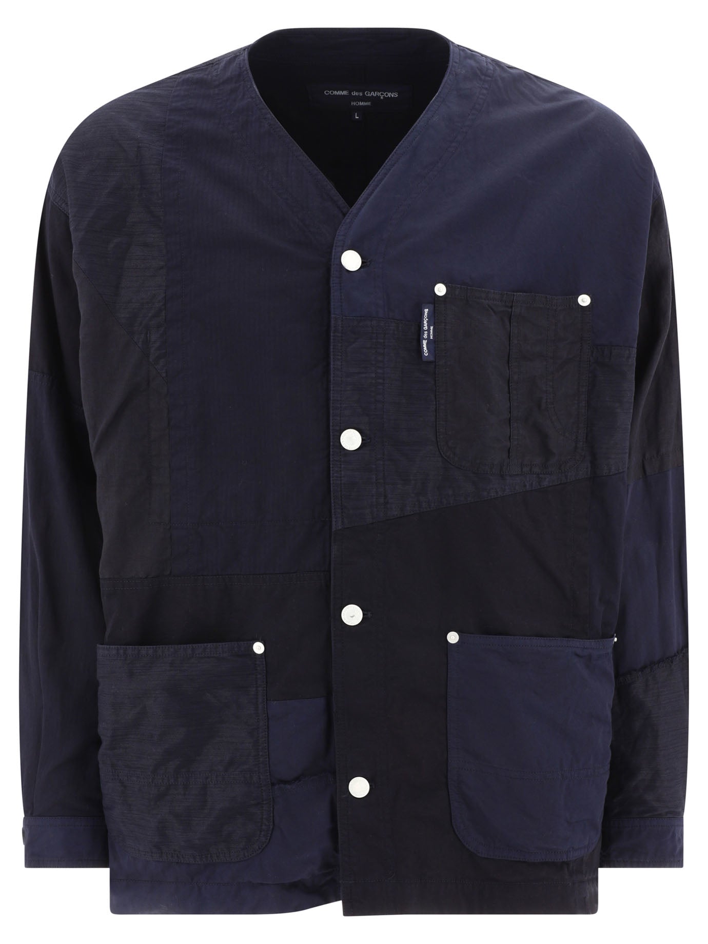 Comme Des GarçOns Homme-Patchwork Jacket Giacche Blu-Uomo