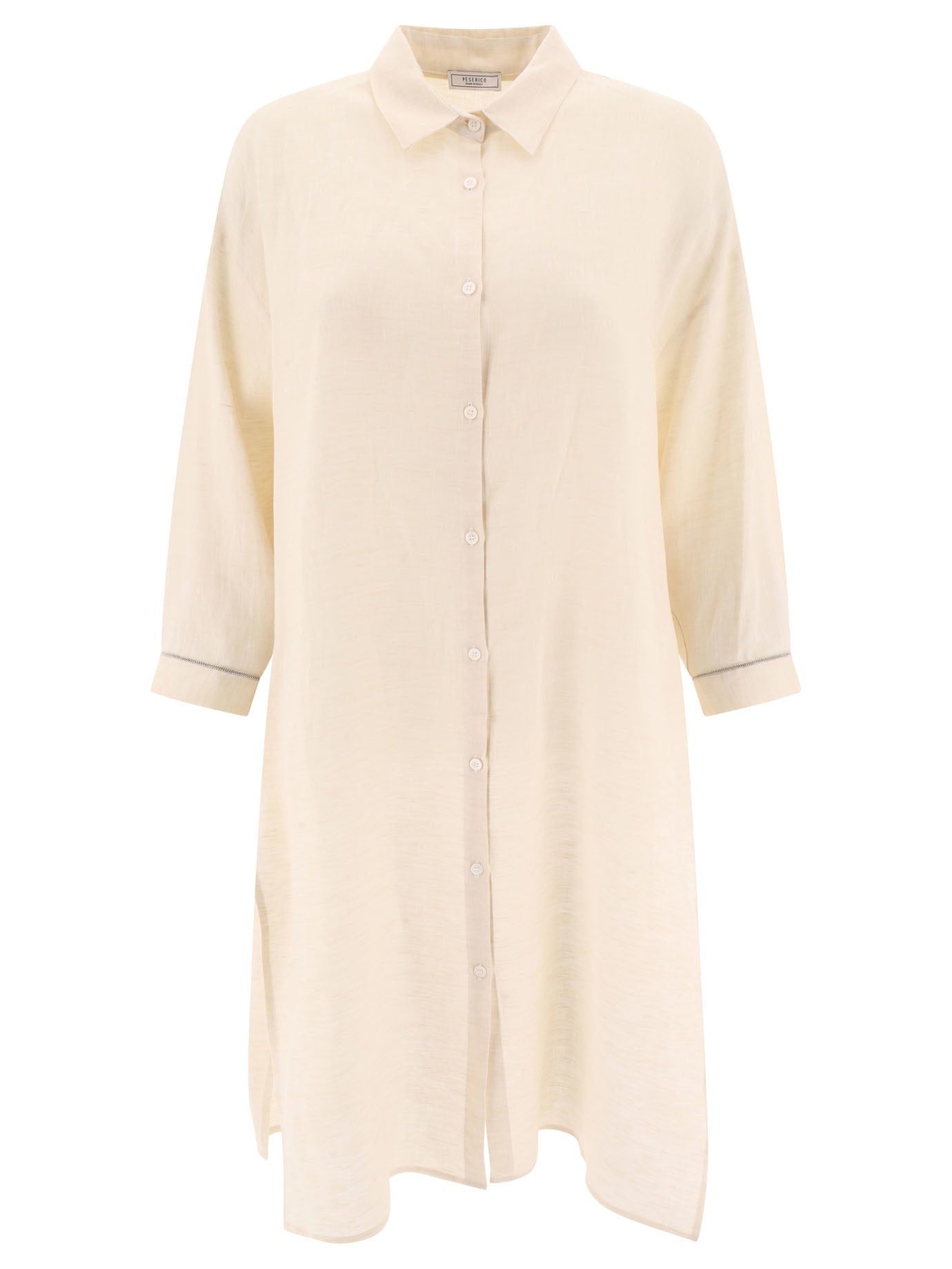 Peserico-Oversize Shirt Shirts Beige-Donna