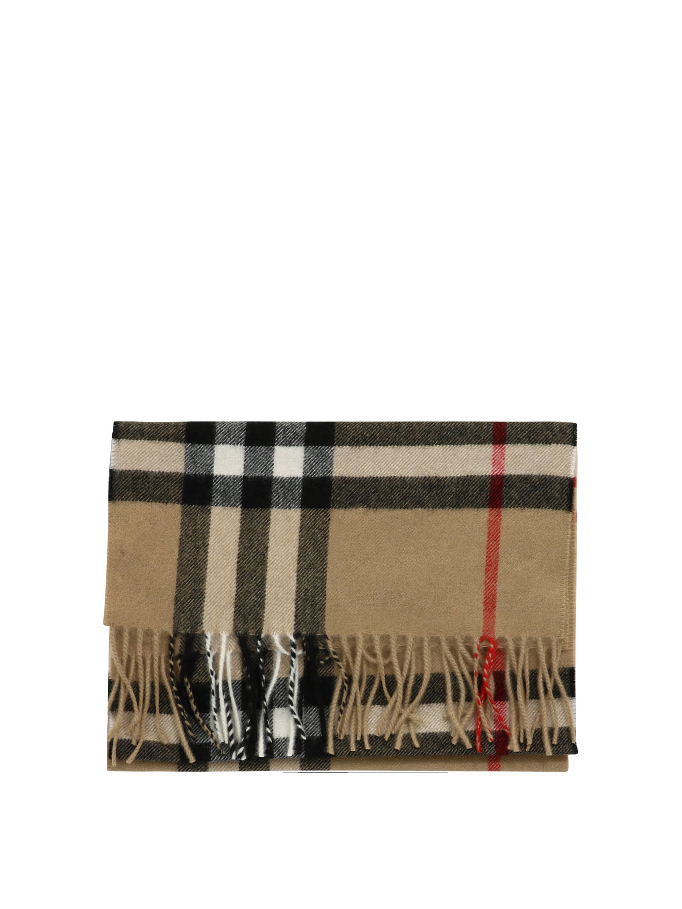 Burberry-Check Scarf Scarves Beige-Donna