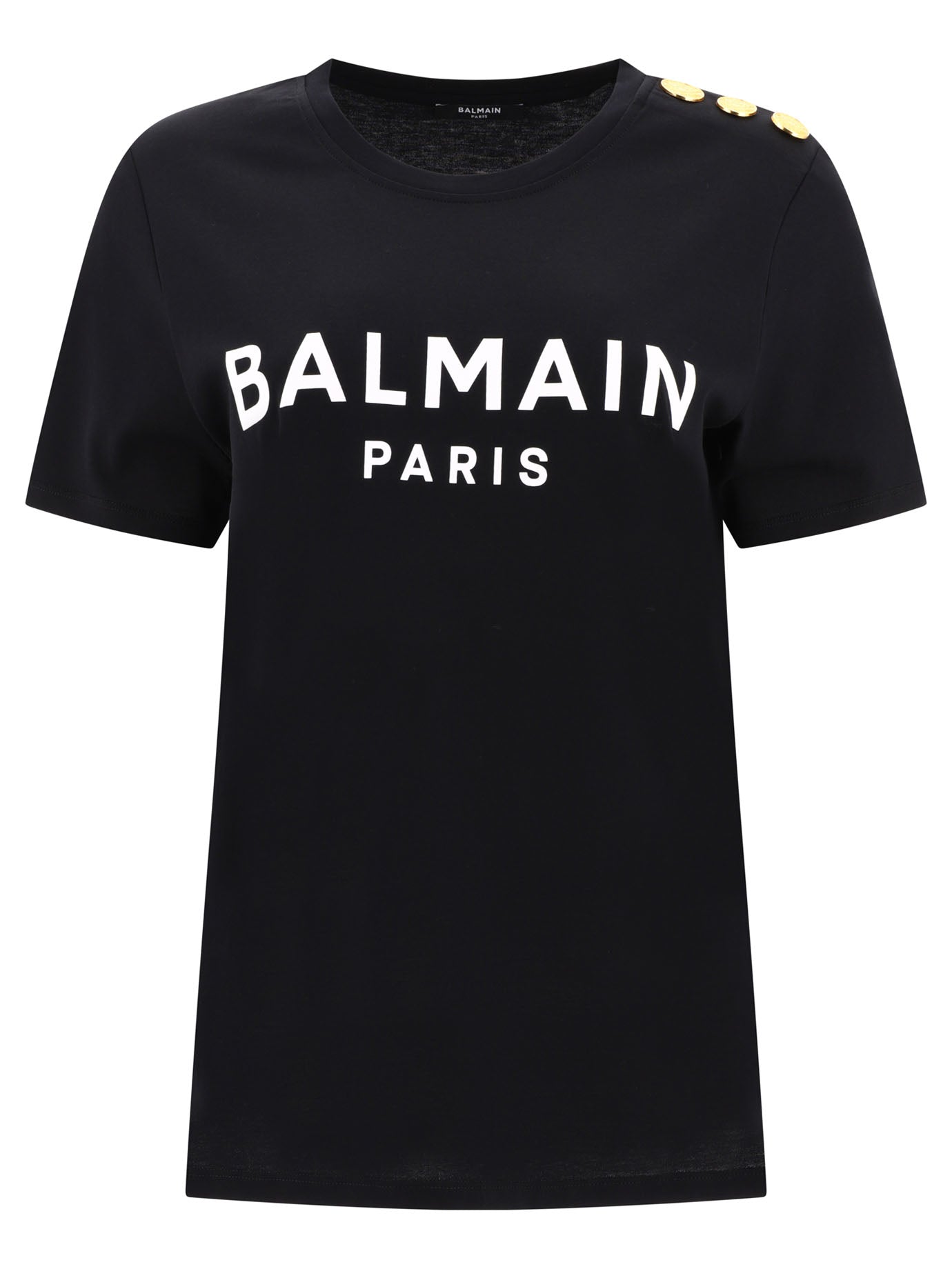 Balmain-3 Buttons T-Shirts Nero-Donna