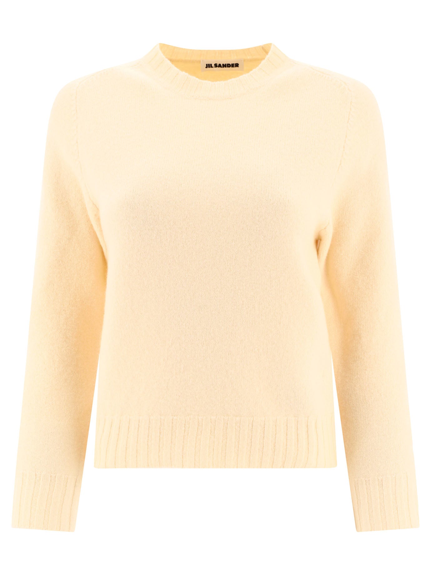 Jil Sander-Merino Wool Sweater Knitwear Beige-Donna