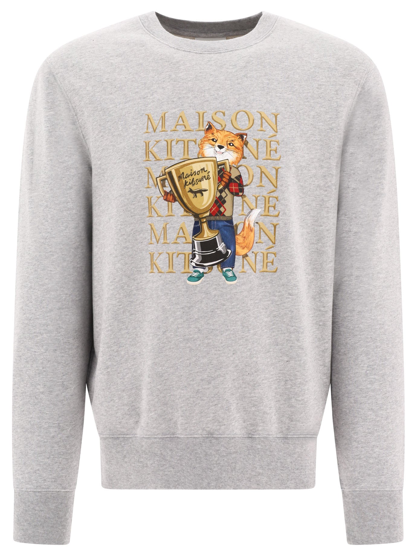 Maison Kitsuné-Fox Champion Sweatshirts Grey-Uomo