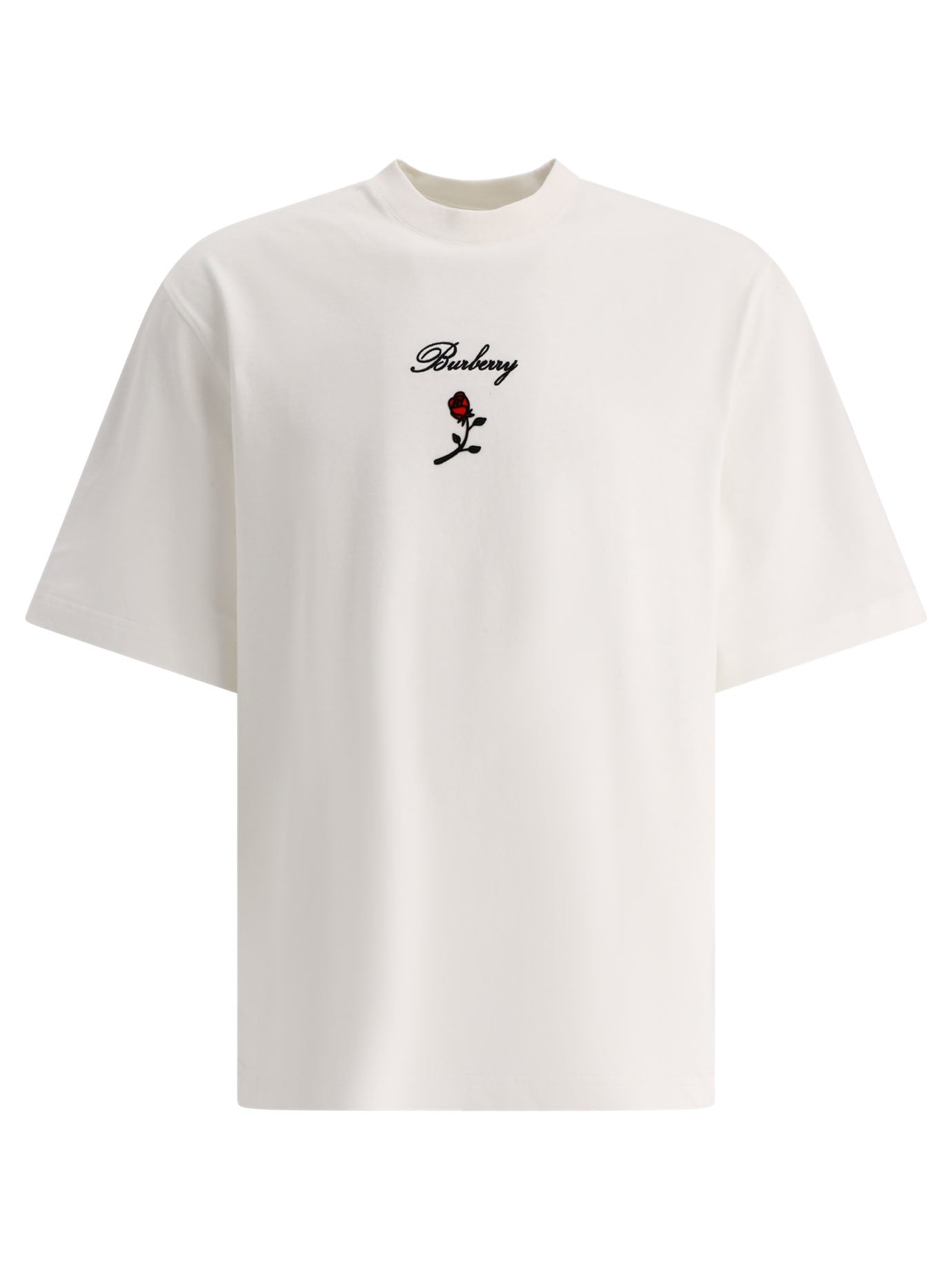 Burberry-Logo Rose T-Shirt T-Shirts Bianco-Uomo