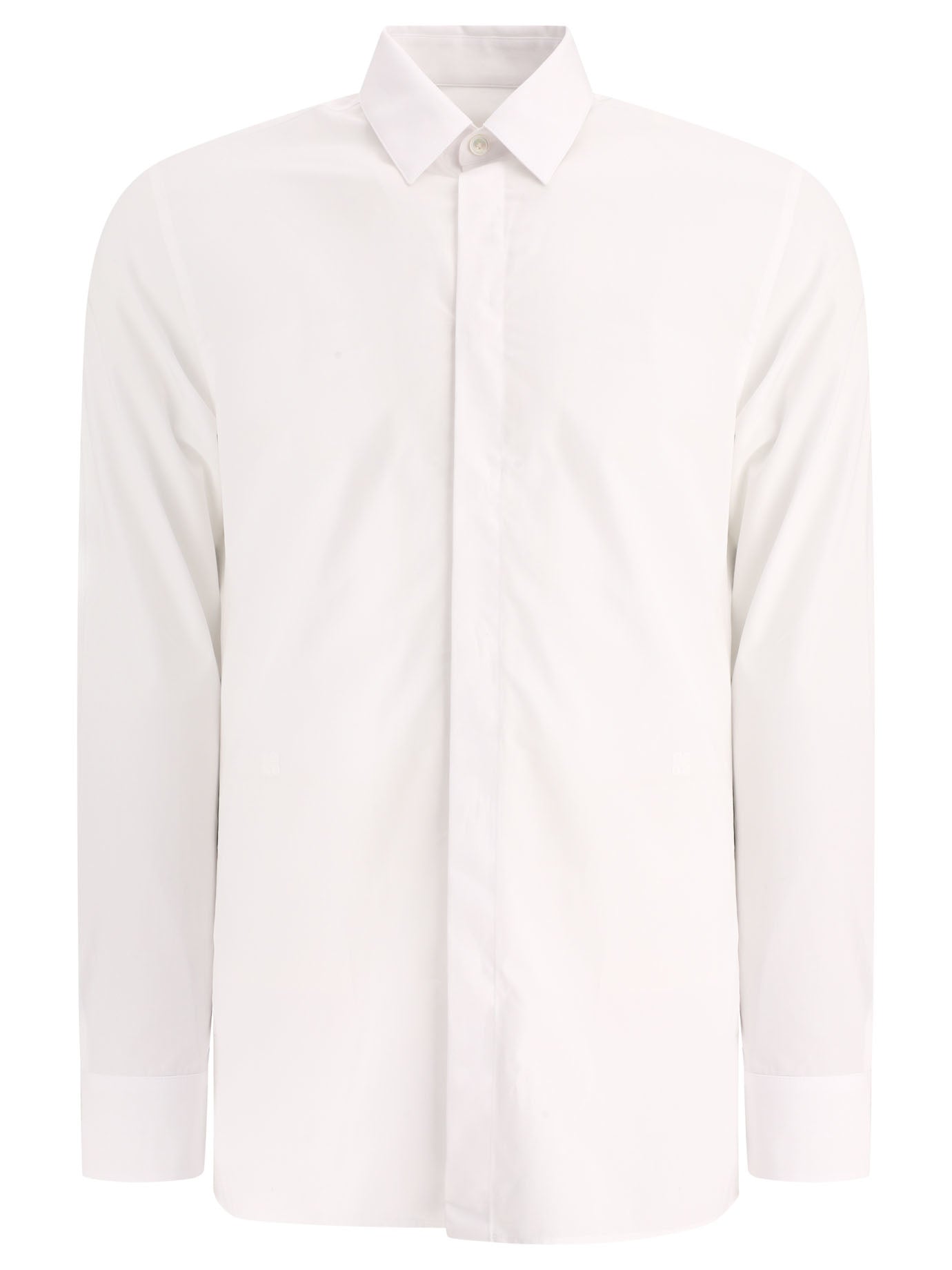 Givenchy-Shirt In Poplin Shirts Bianco-Uomo