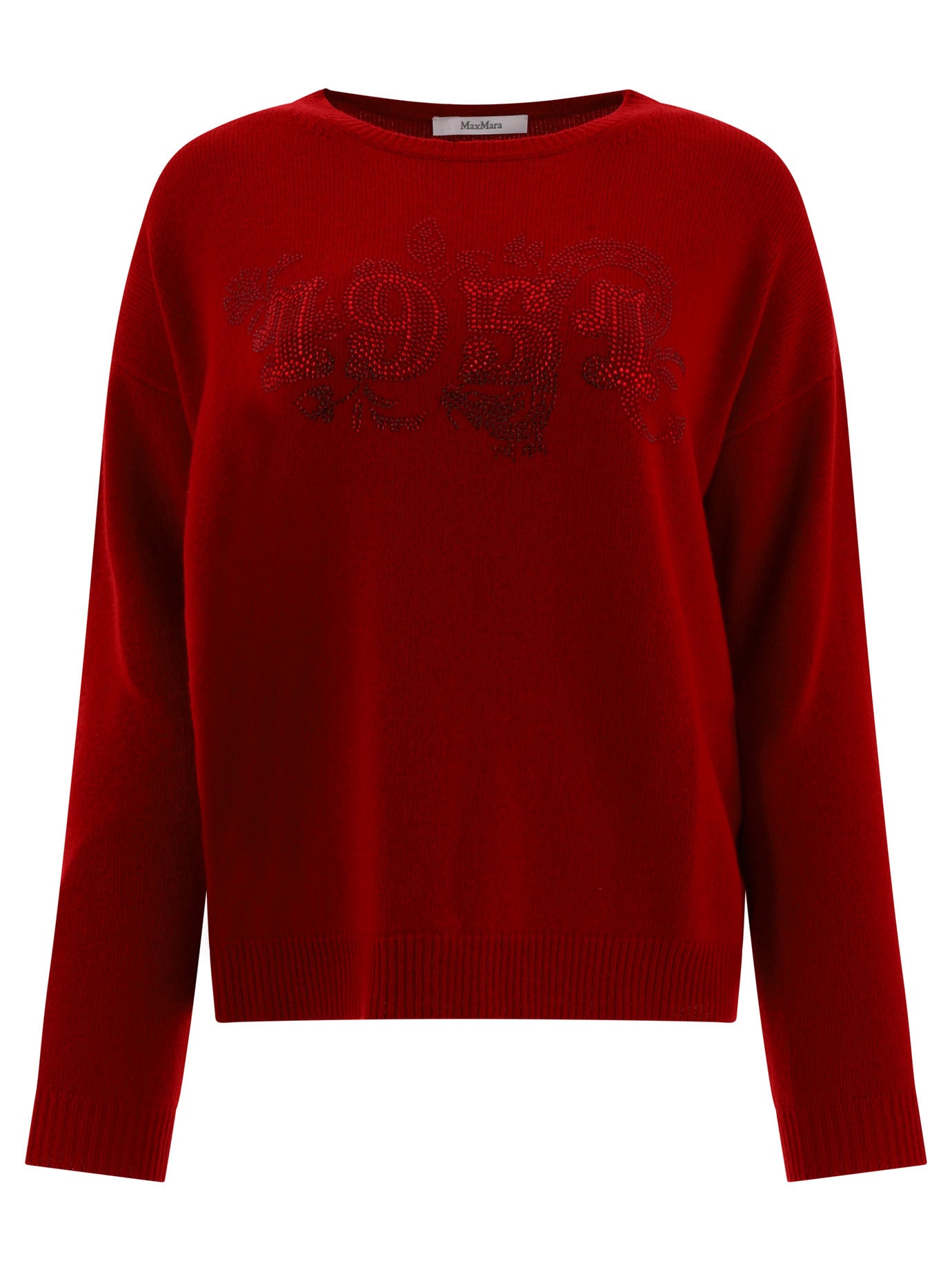 Max Mara-Wool And Cashmere Knit Jumper Knitwear Rosso-Donna