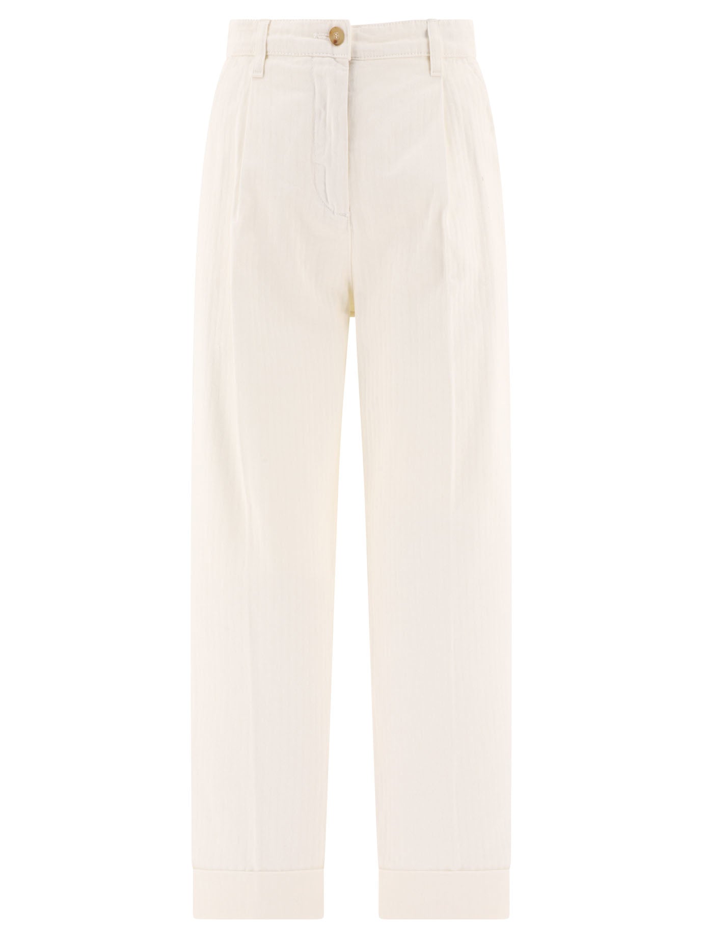 Etro-Cropped Chino Trousers Bianco-Donna