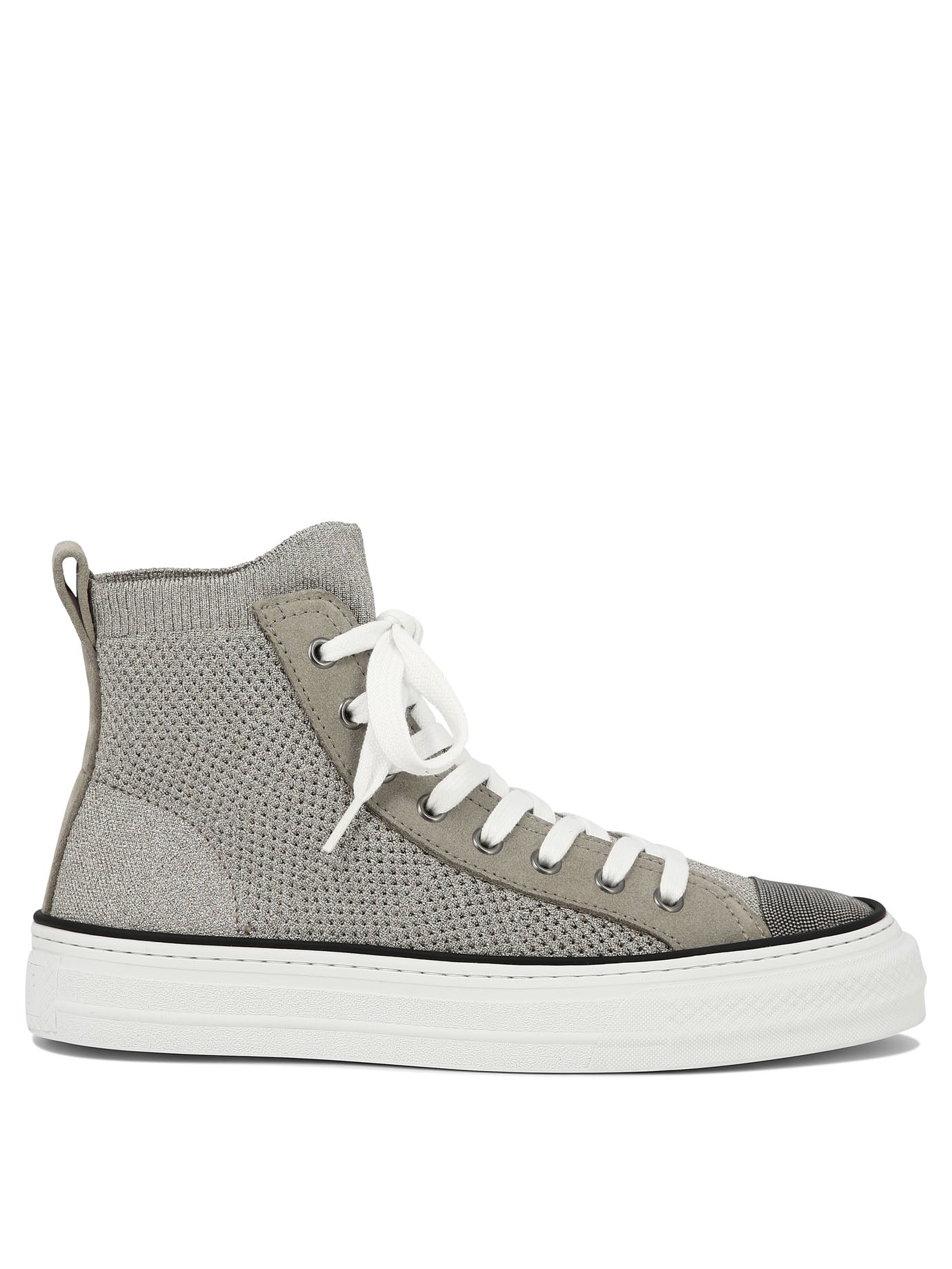 Brunello Cucinelli-Knitted Sneakers Sneakers & Slip-On Beige-Donna