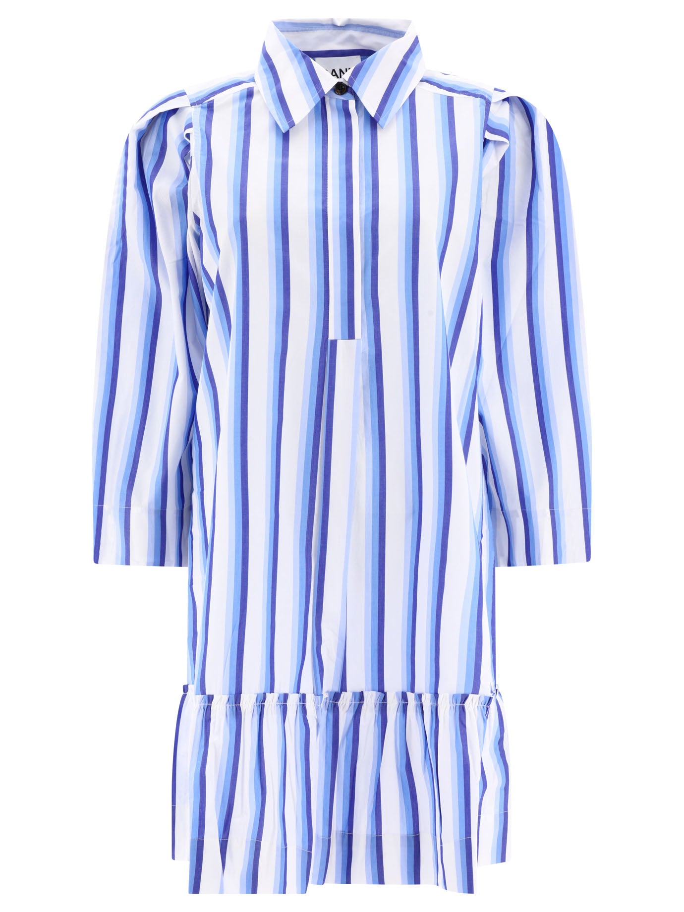 Ganni-Striped Shirt Dress Abiti Celeste-Donna