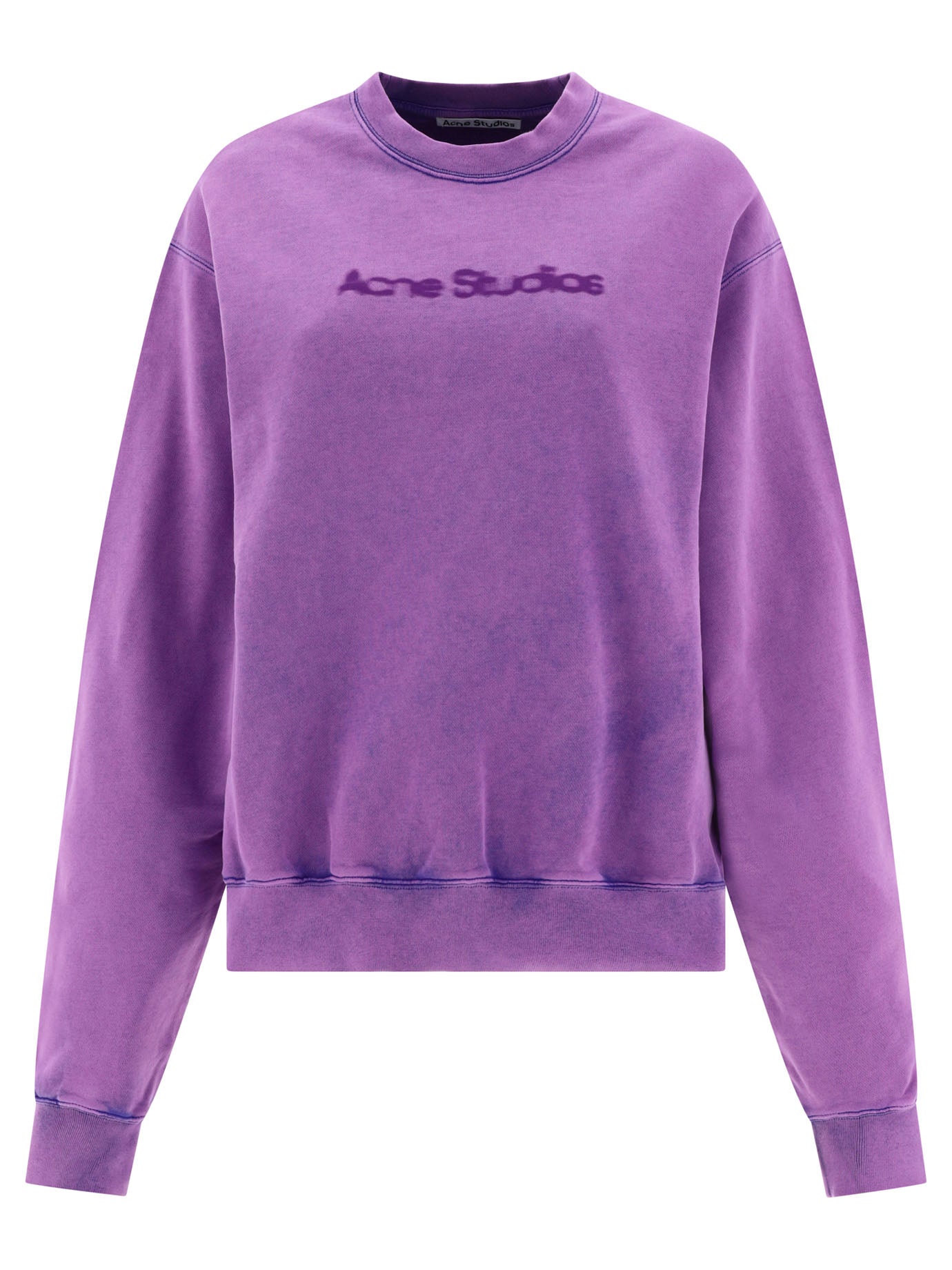 Acne Studios-Sweatshirt With Blurred Logo Sweatshirts Viola-Donna