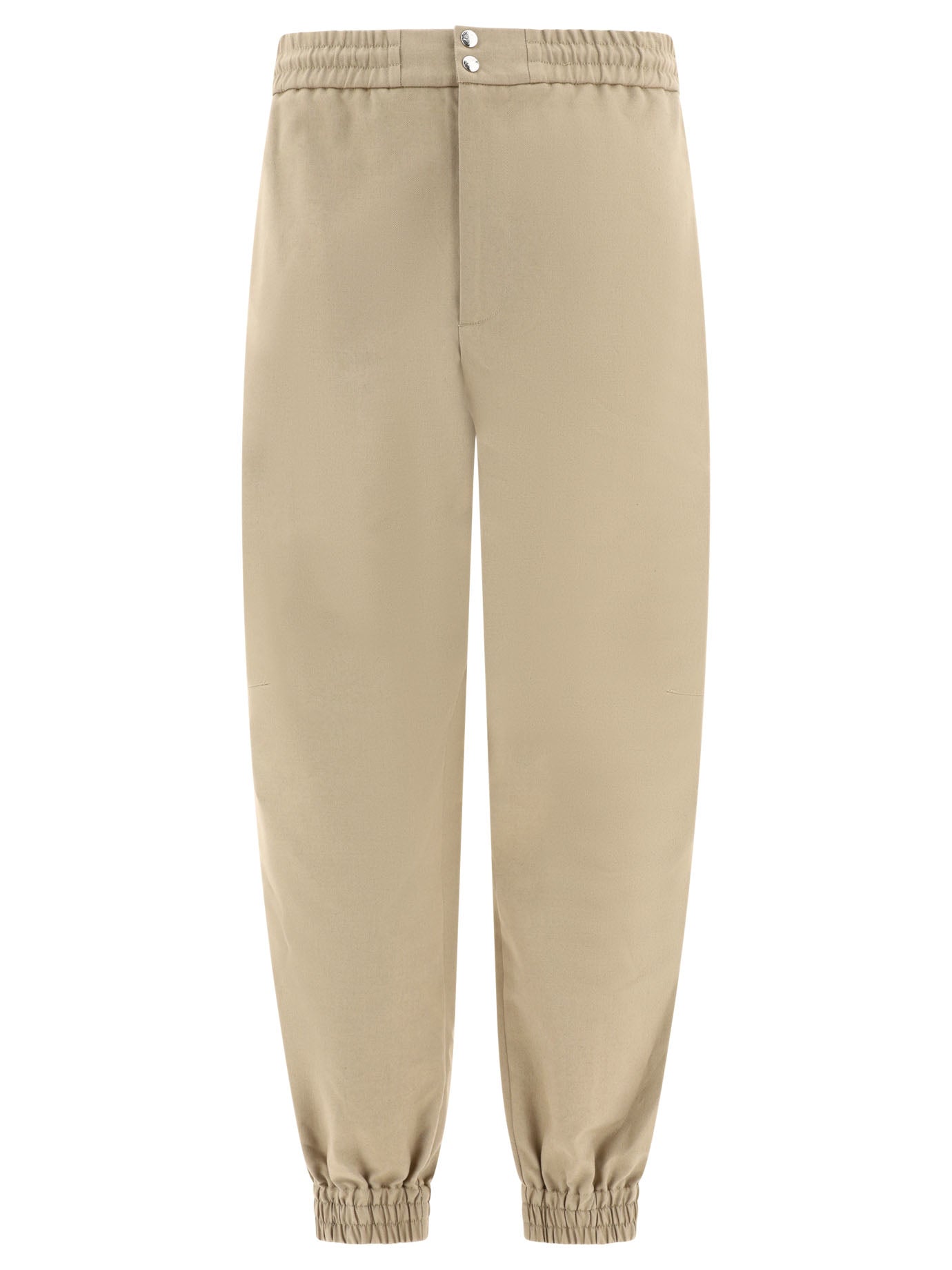 Alexander Mcqueen-Press Stud Cargo Trousers Beige-Uomo