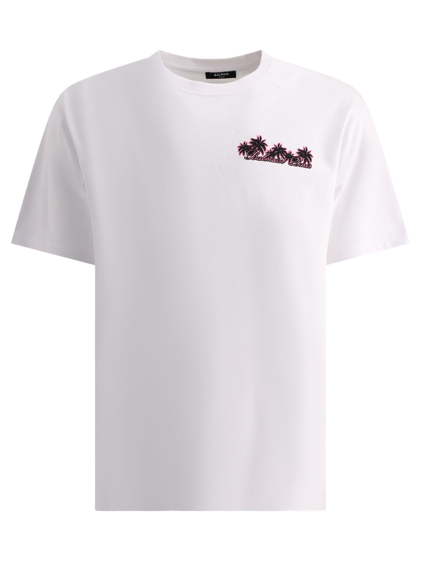 Balmain-Club Balmain Signature T-Shirts Bianco-Uomo