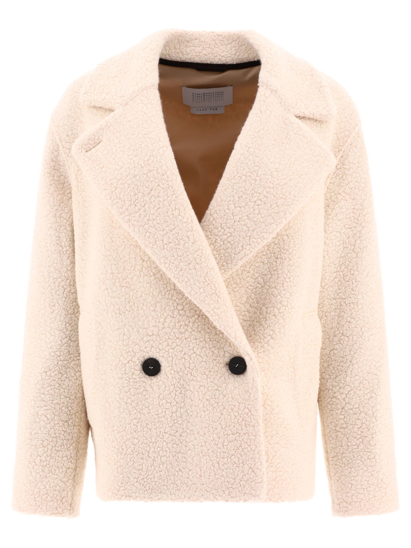 Harris Wharf London-Bouclè Coat Coats Beige-Donna