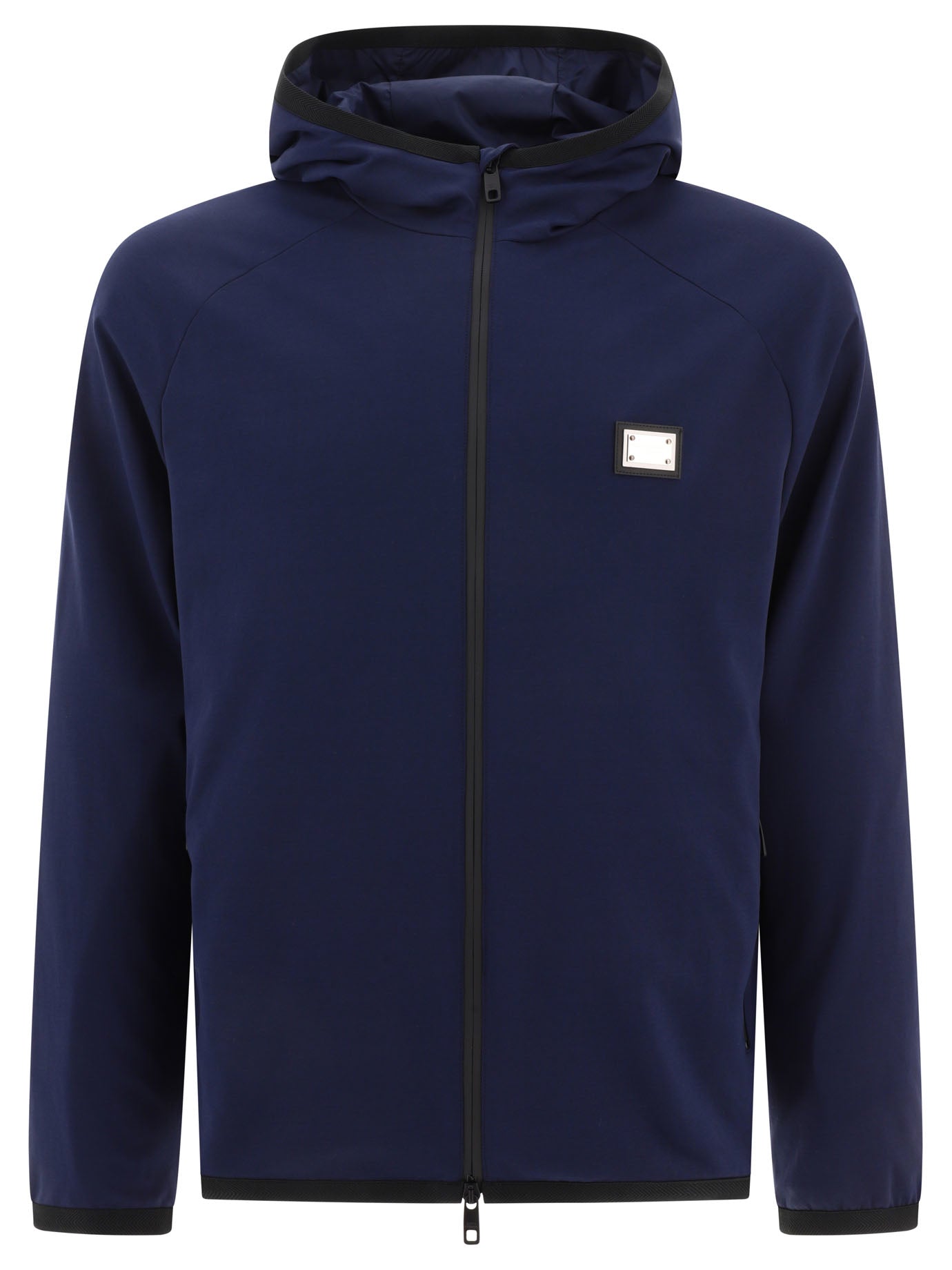 Dolce & Gabbana-Jersey Jacket With Hood Giacche Blu-Uomo