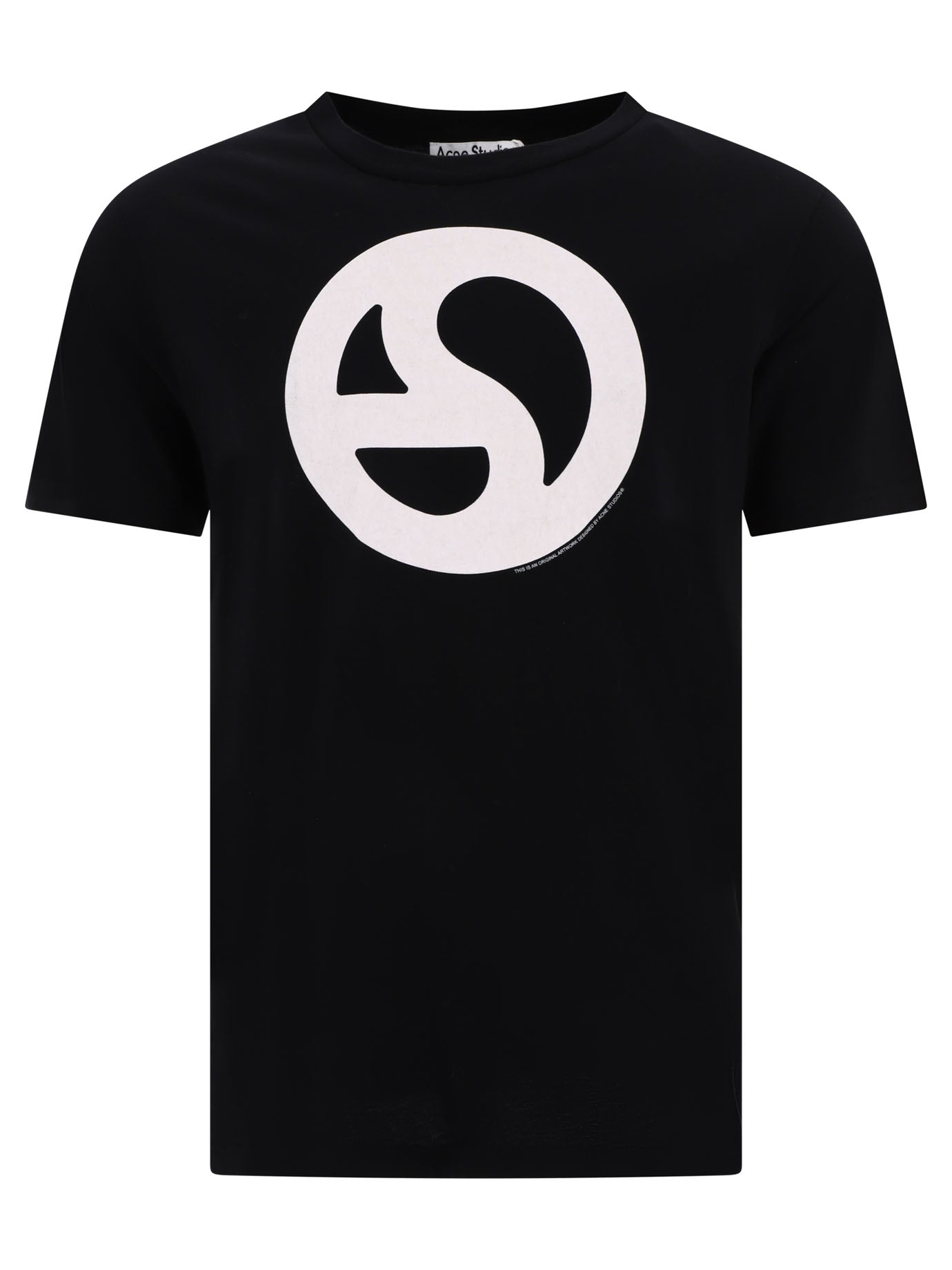 Acne Studios-Logo T-Shirt T-Shirts Nero-Uomo