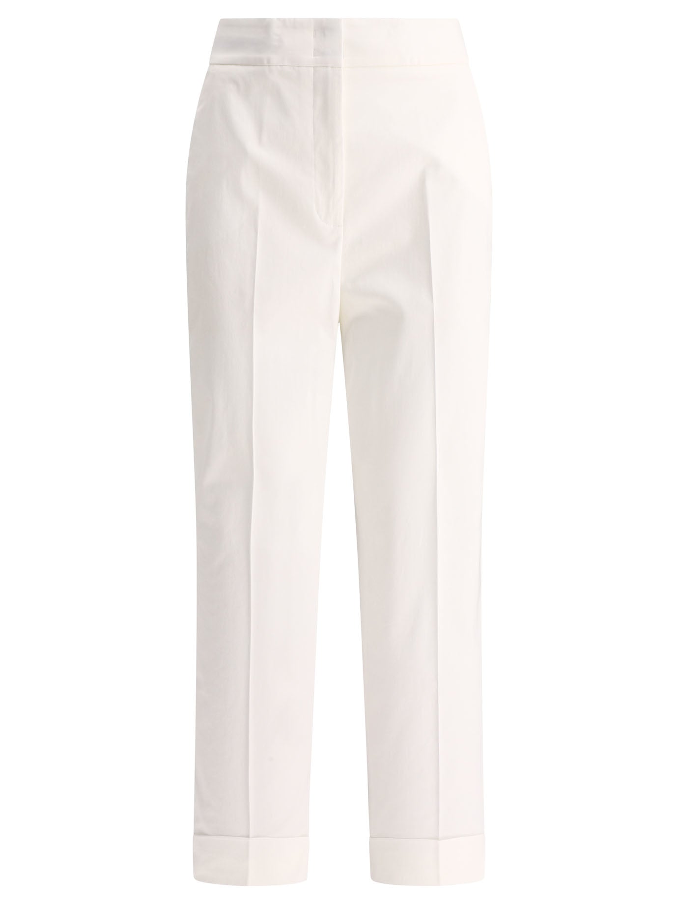 Peserico-Turned-Up Trousers Bianco-Donna