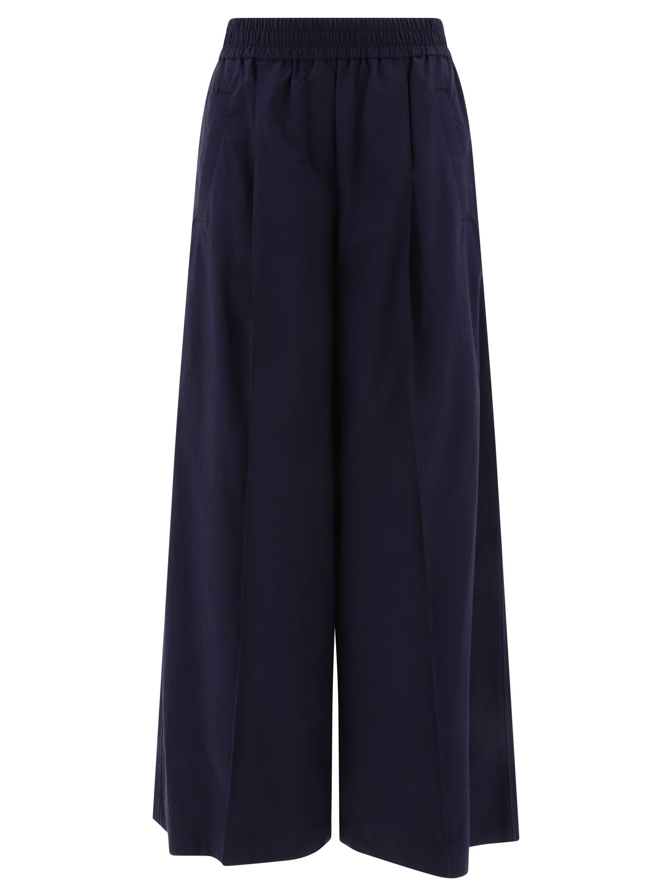 Brunello Cucinelli-Wide Trousers Blu-Donna