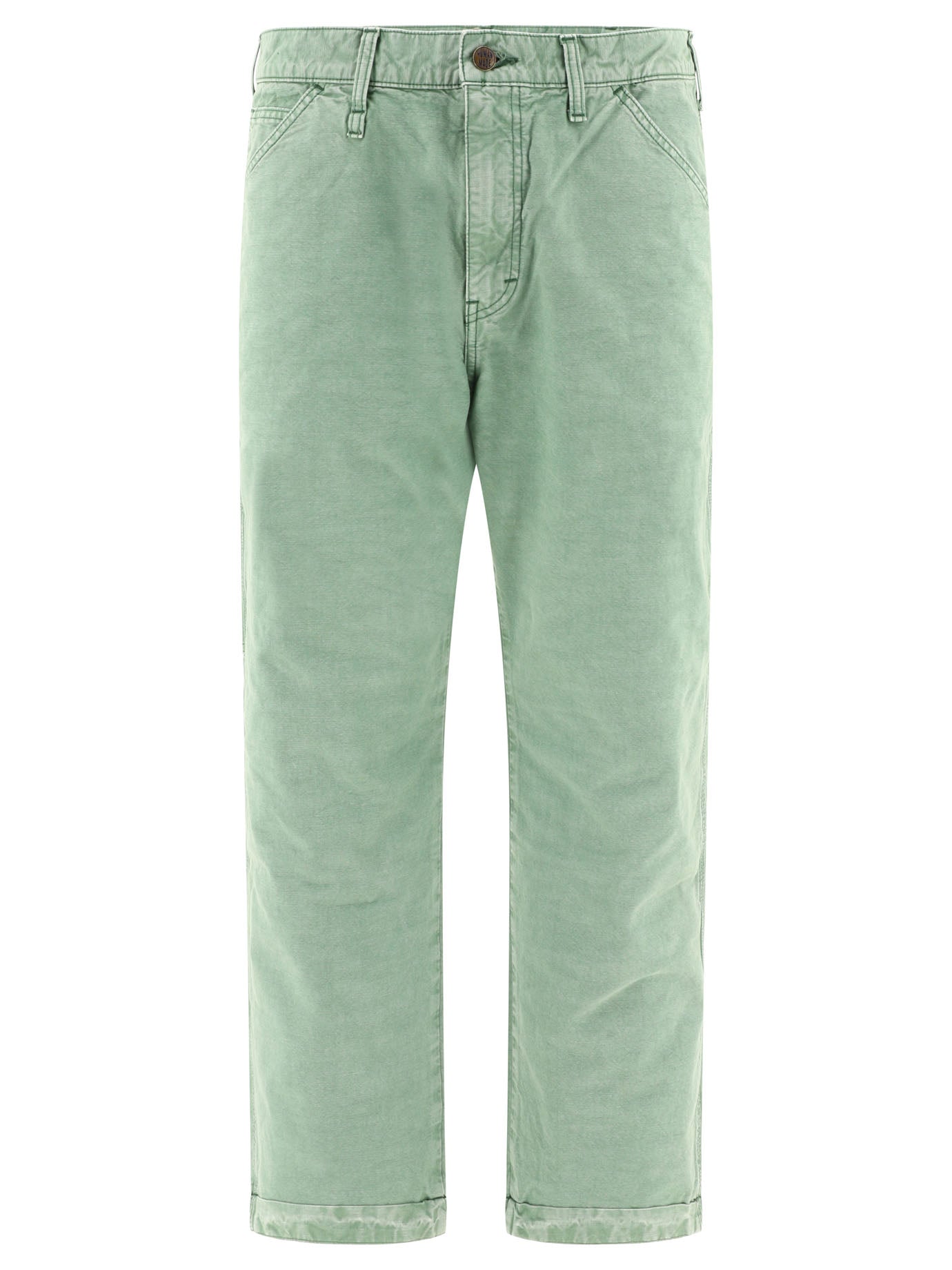 Human Made-Garment Dyed Painter Trousers Verde-Uomo