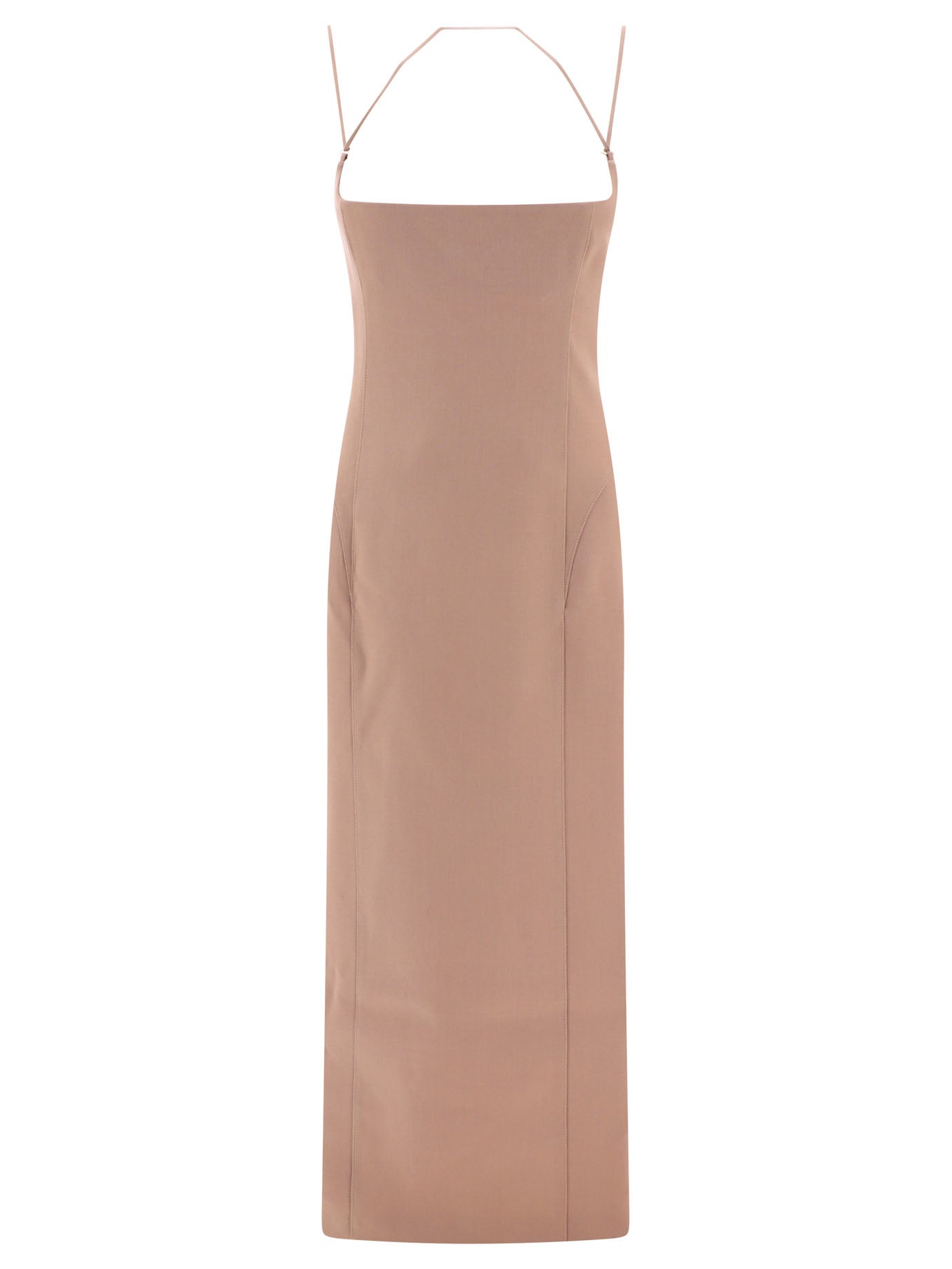 The Attico-Gabardine Midi Dress Abiti Beige-Donna