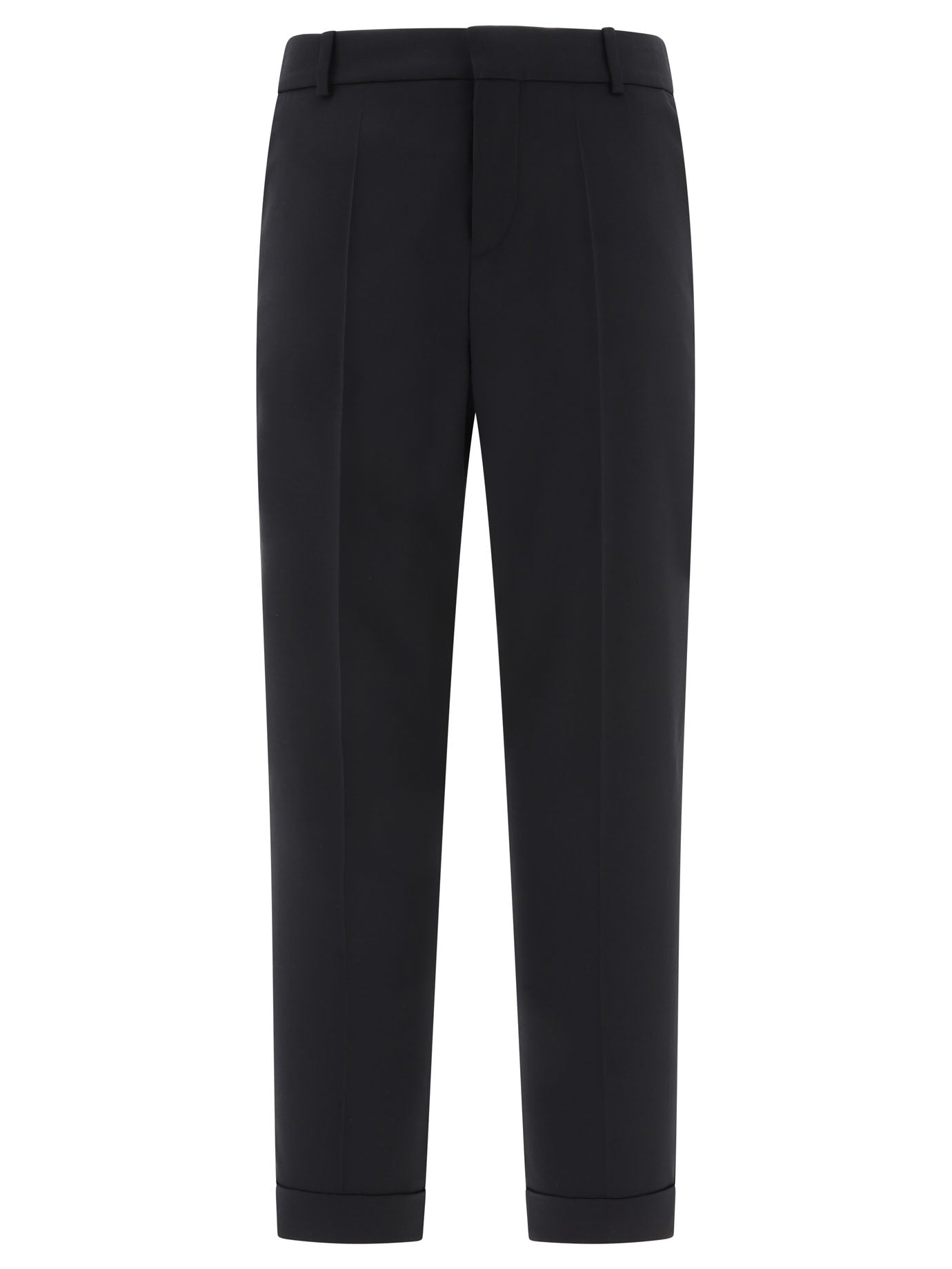 Balmain-Wool Trousers Nero-Uomo