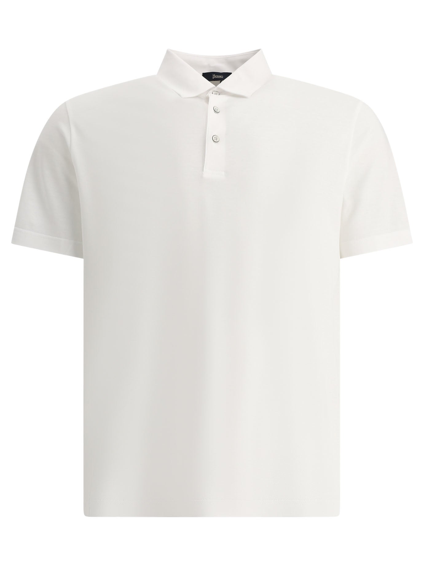 Herno-CrêPe Jersey Polo Shirt Polo Shirts Bianco-Uomo