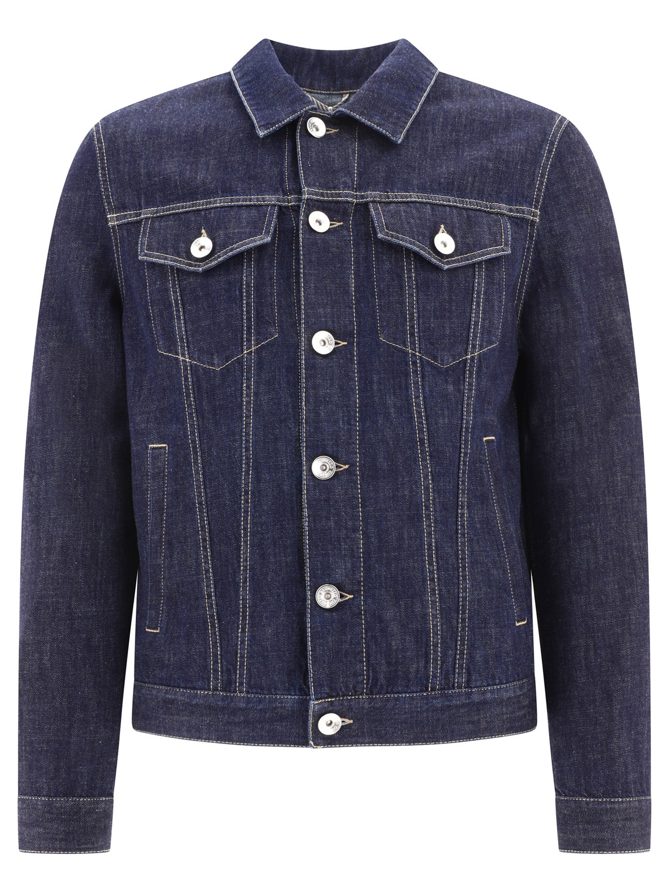 Brunello Cucinelli-Lightweight Denim Four-Pocket Jacket Giacche Blu-Uomo