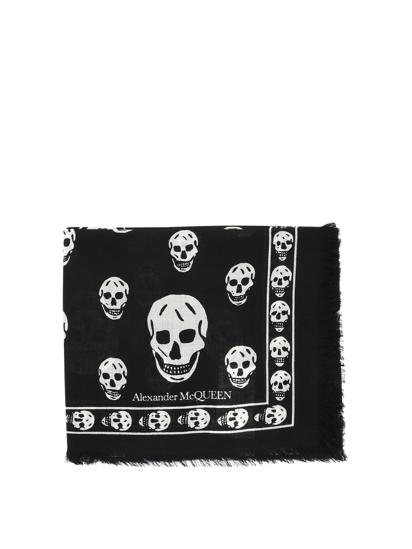 Alexander Mcqueen-Skull Scarves Nero-Donna