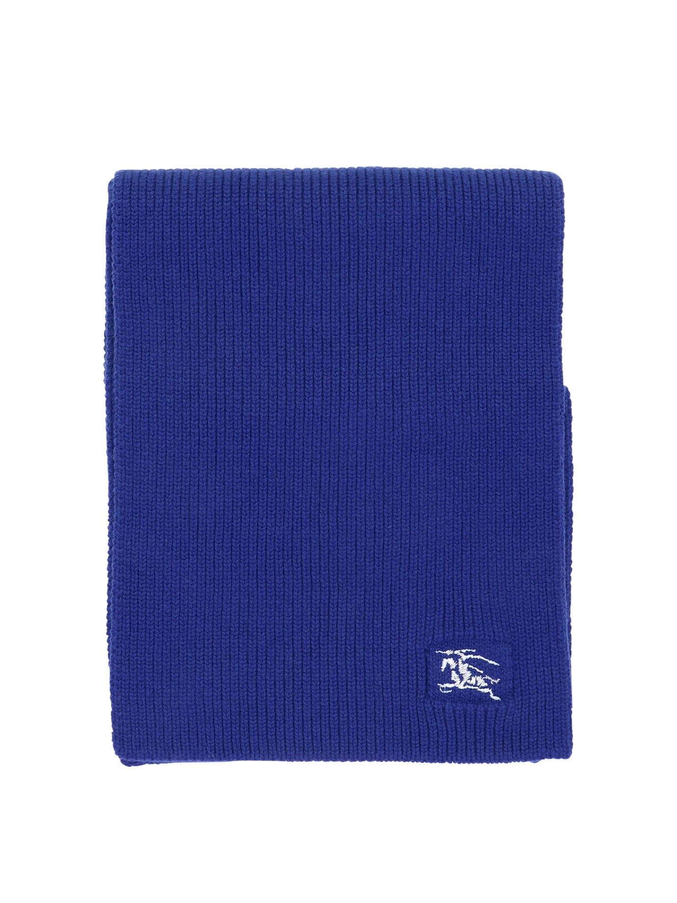 Burberry-Ribbed Cashmere Scarf Scarves Blu-Uomo