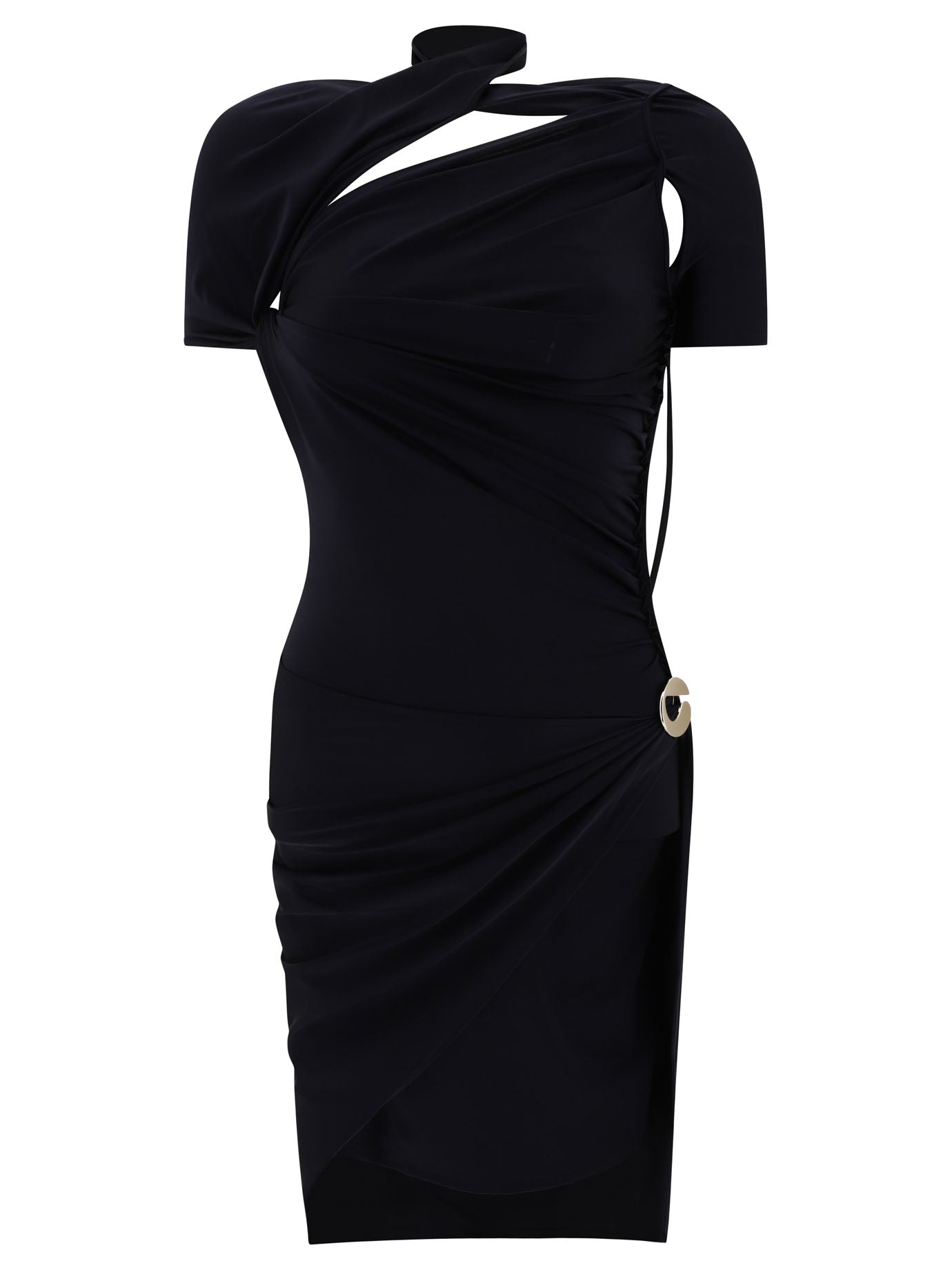 Coperni-Asymmetric Draped Dress Abiti Nero-Donna