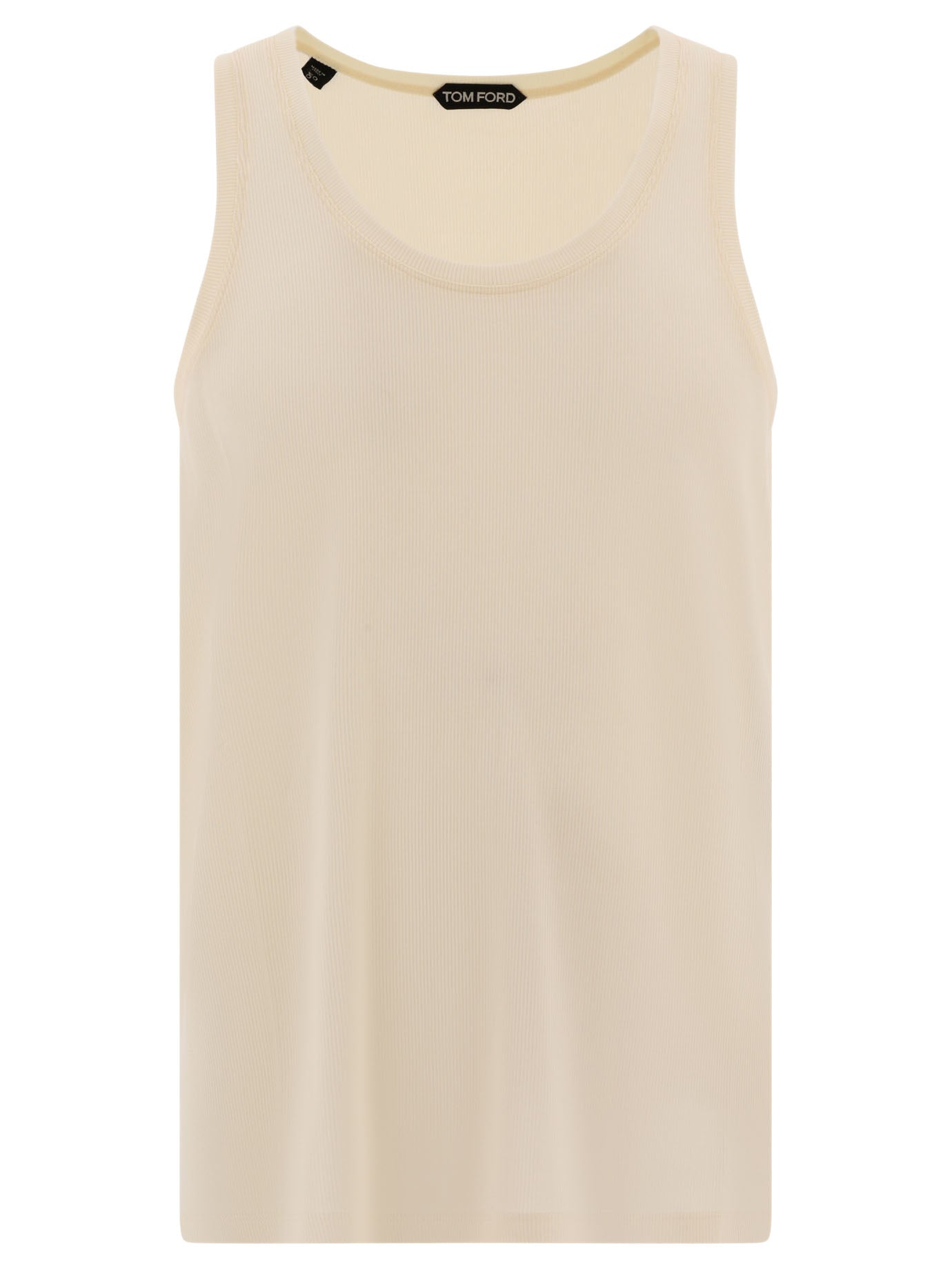 Tom Ford-Ribbed Tank Top T-Shirts Beige-Uomo