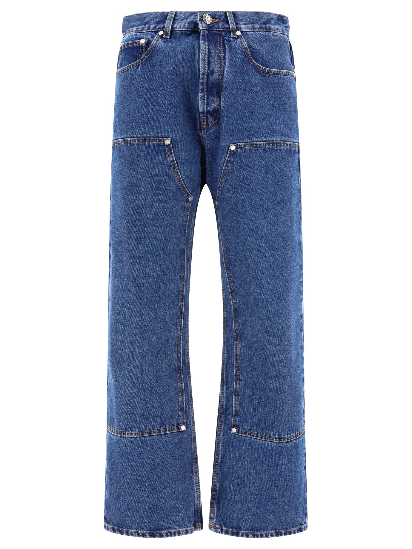 Palm Angels-Monogram Jeans Blu-Uomo