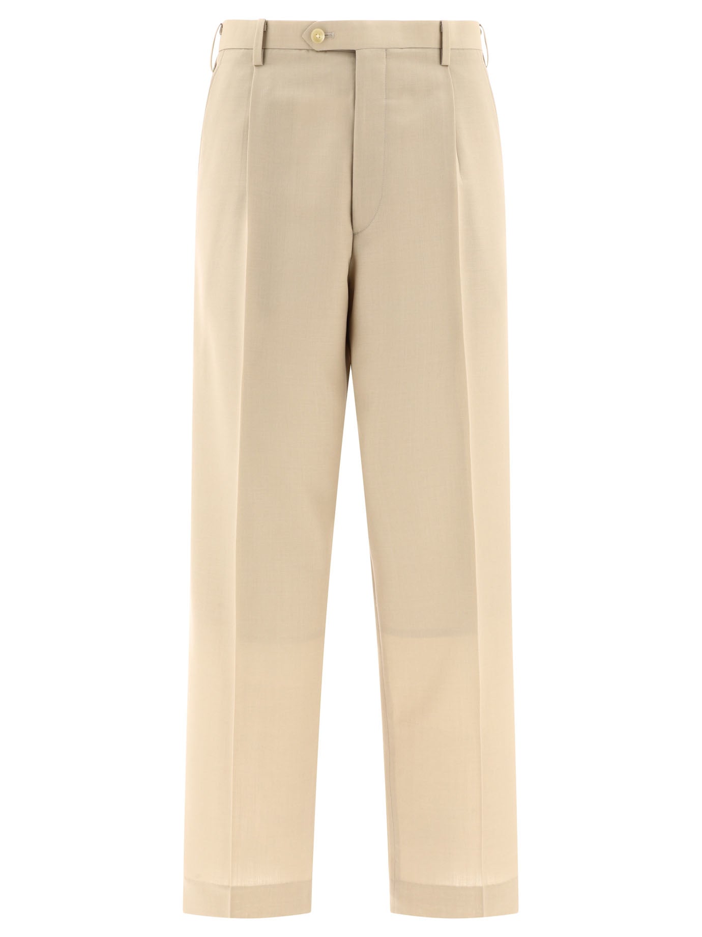 Auralee-Tropical Wool Trousers Beige-Uomo