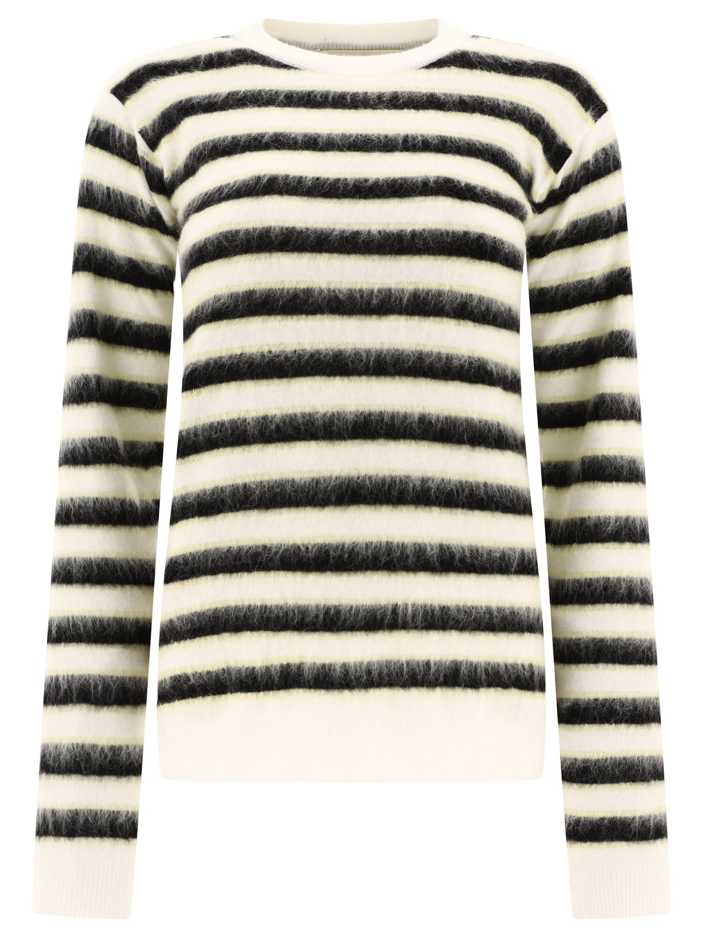 Marni-Striped Mohair Sweater Knitwear Bianco-Donna