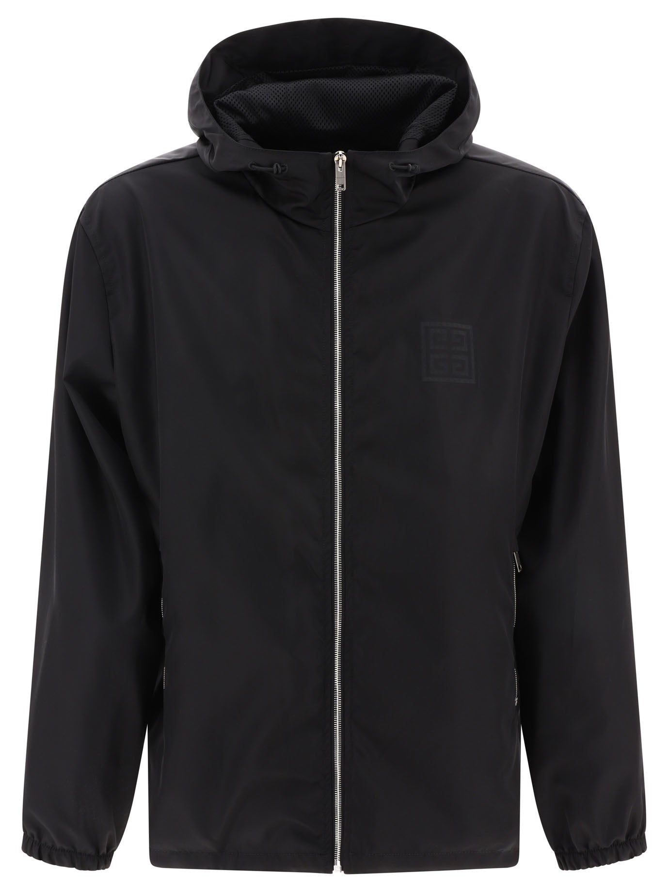 Givenchy-Windbreaker Jacket With Logo Giacche Nero-Uomo