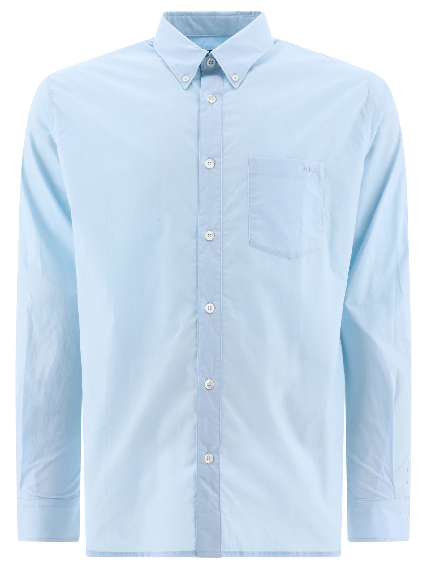 A. P.C.-Edouard Shirts Celeste-Uomo