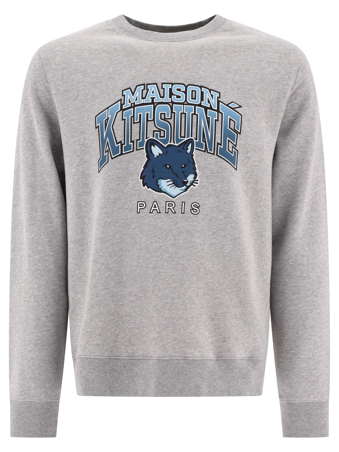 Maison Kitsuné-Campus Fox Sweatshirts Grey-Uomo