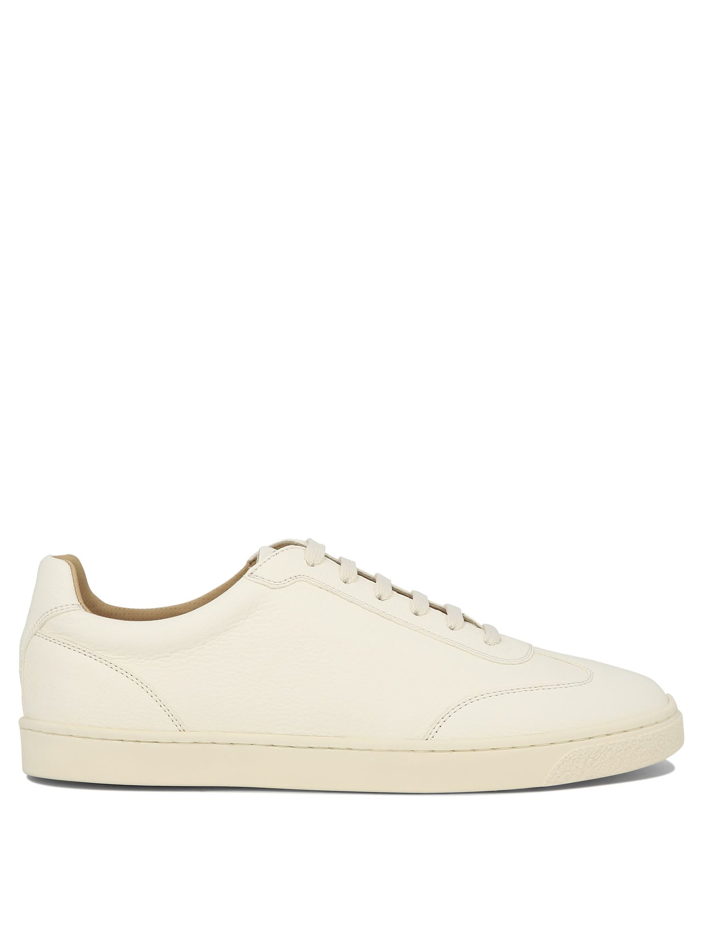 Brunello Cucinelli-Deerskin Sneakers Sneakers & Slip-On Bianco-Uomo