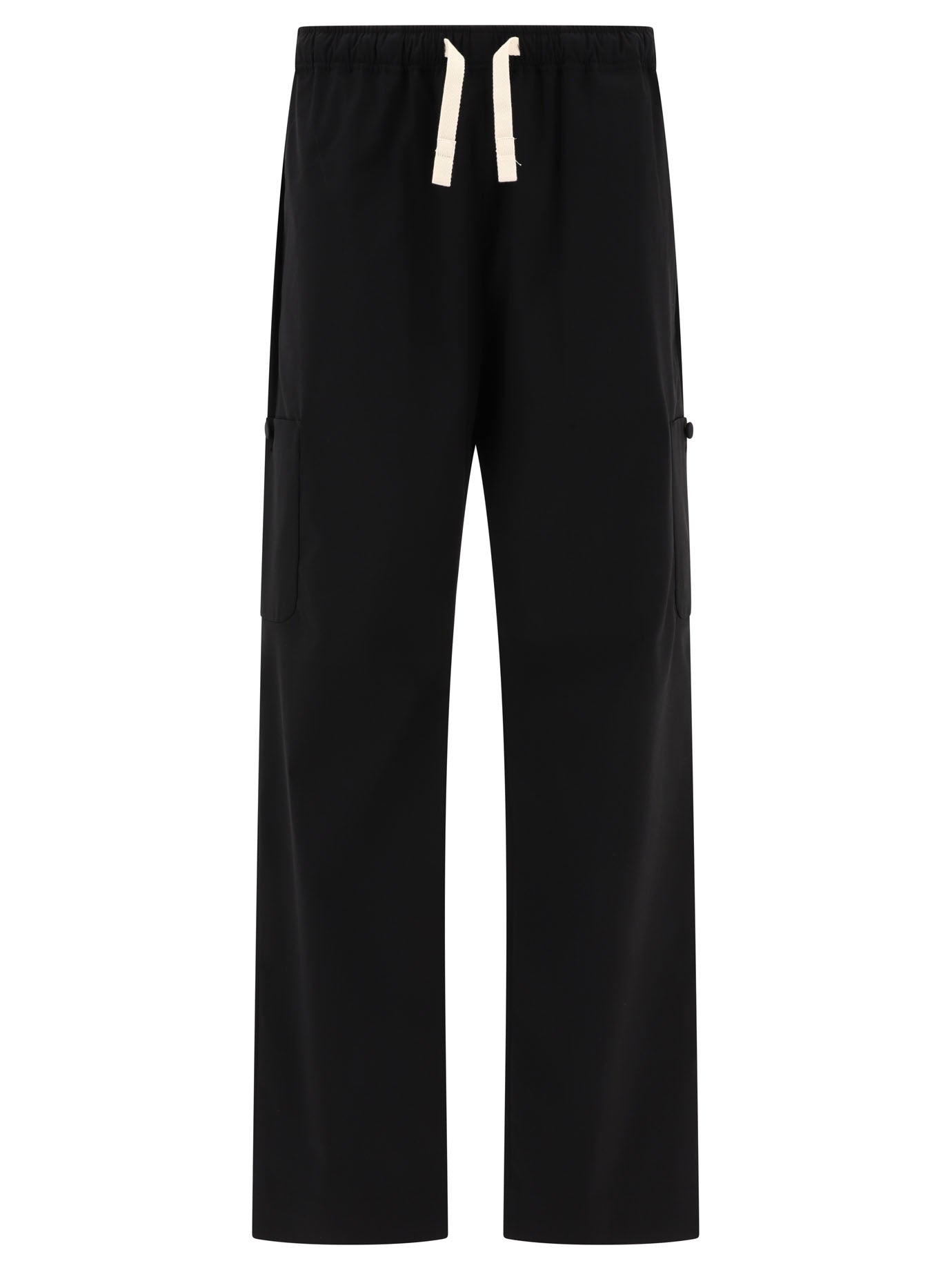 Palm Angels-Monogram Trousers Nero-Uomo