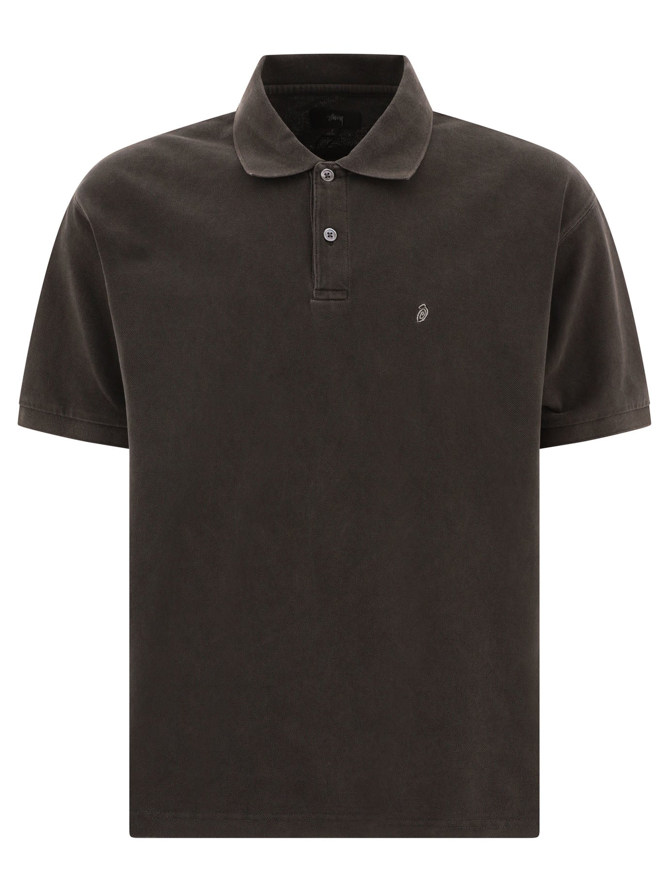 StüSsy-Pique Polo Shirt Polo Shirts Nero-Uomo