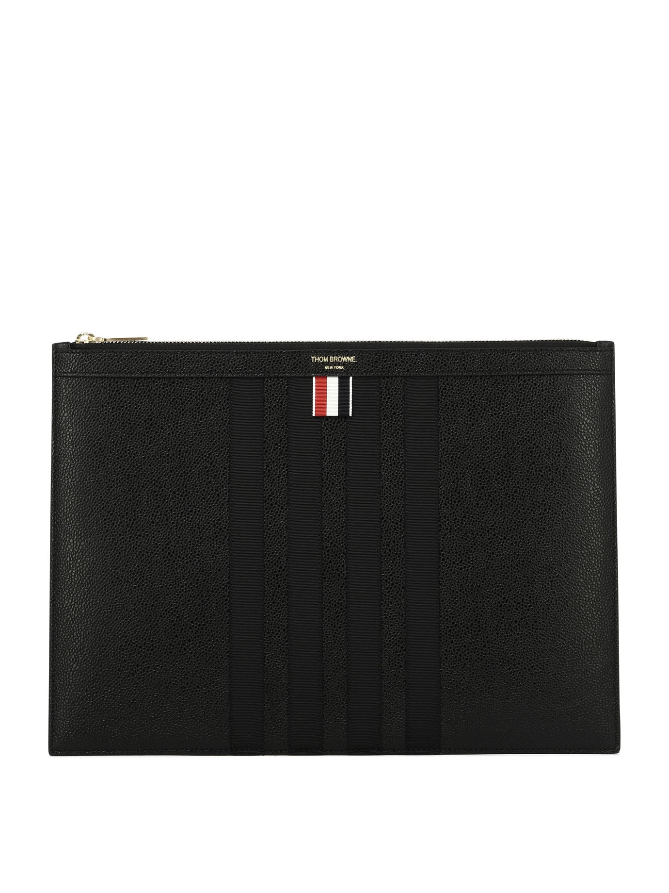 Thom Browne-4 Bar Pouch Nero-Uomo