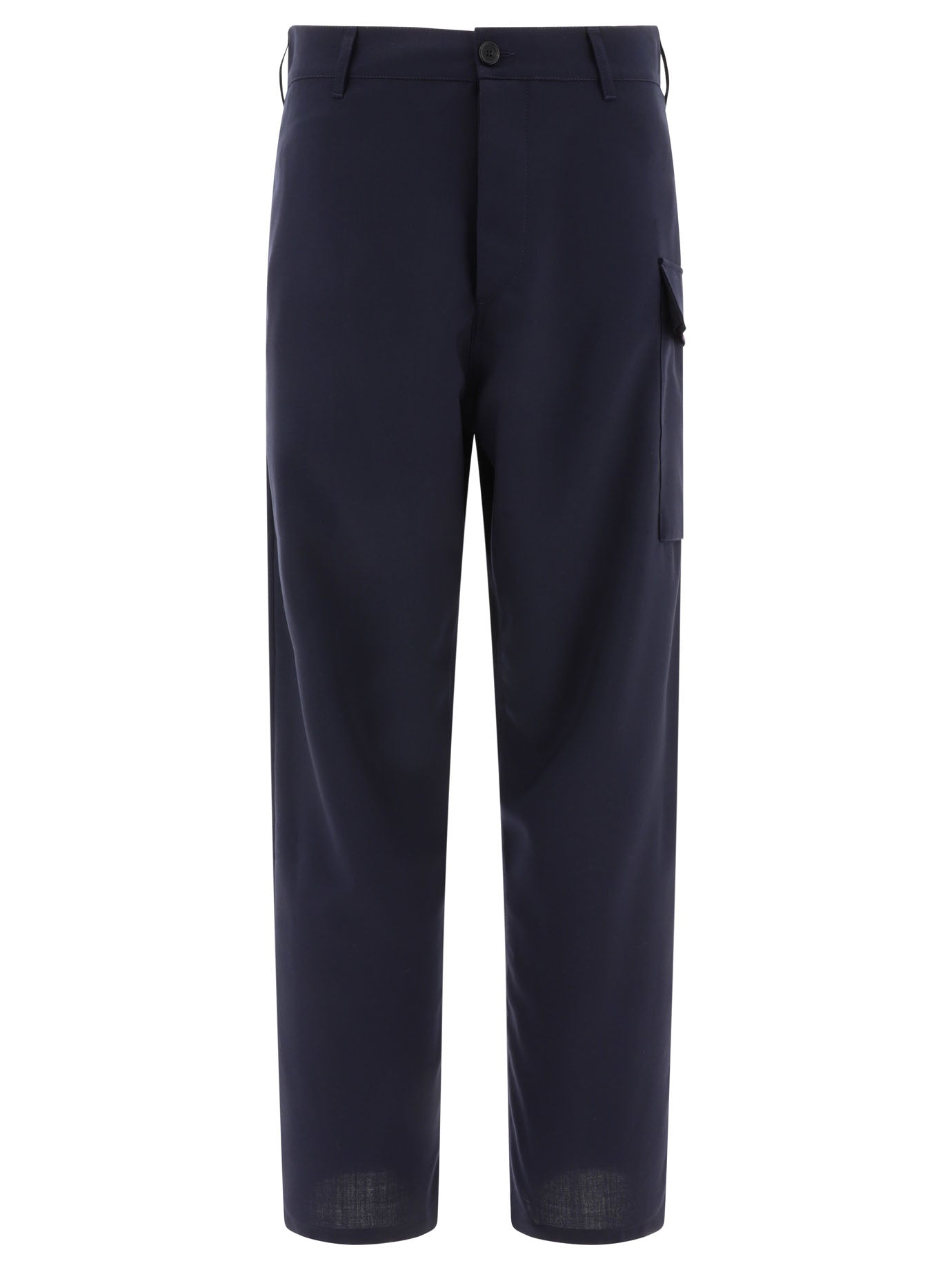 Marni-Tropical Wool Trousers Blu-Uomo