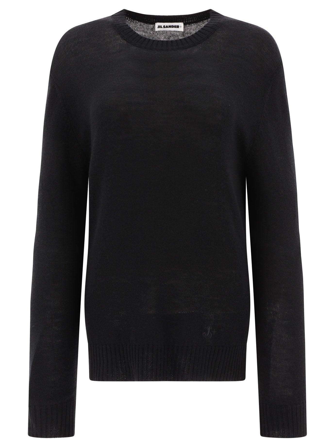 Jil Sander-Ultrafine Wool Sweater Knitwear Nero-Donna