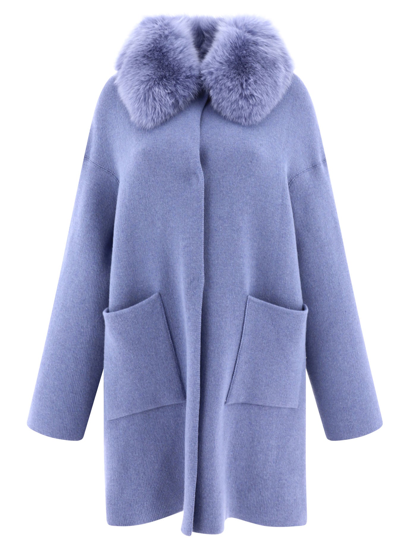 Giovi-Wool And Cashmere Coat Coats Celeste-Donna