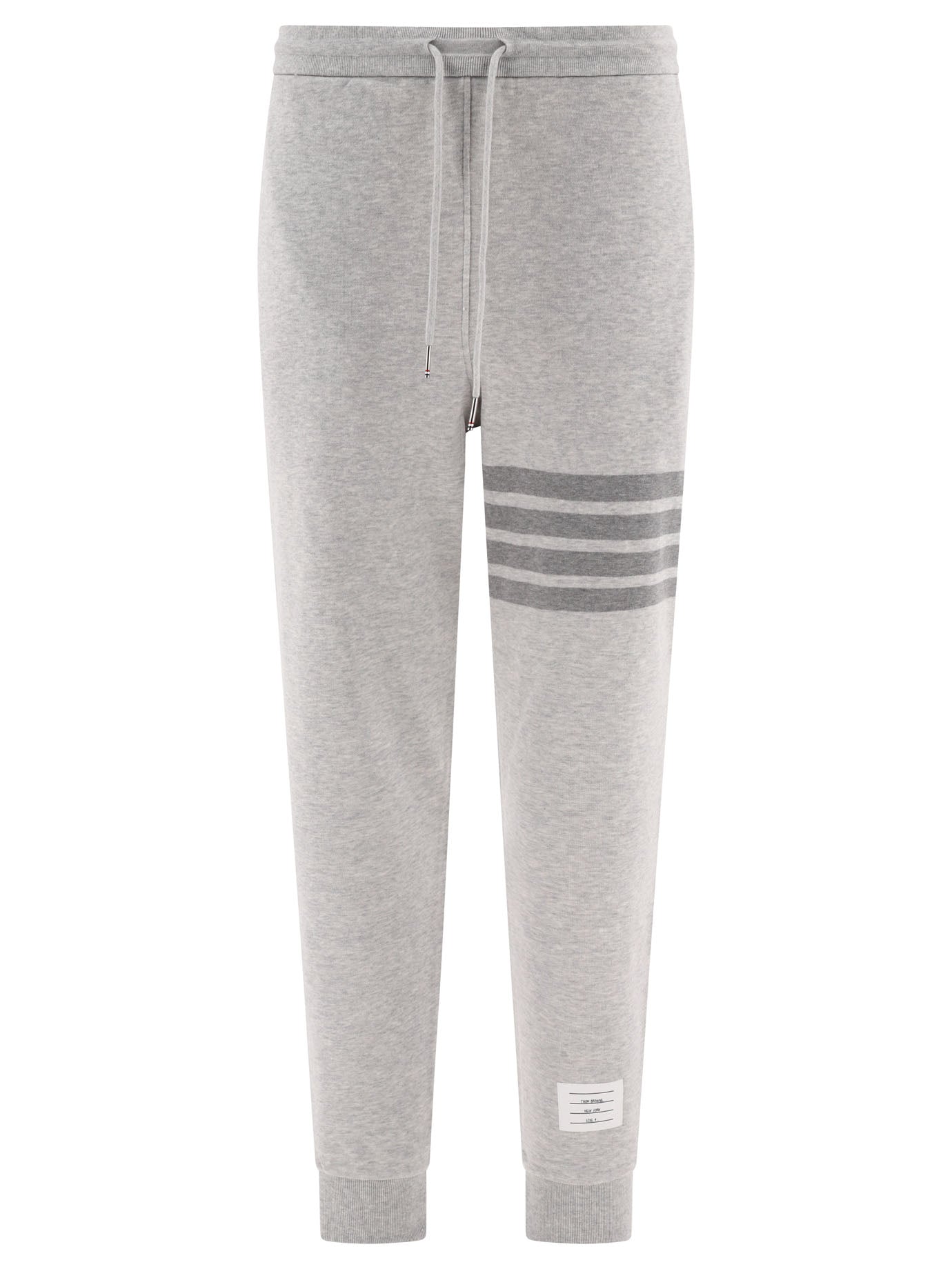 Thom Browne-Joggers With 4-Bar Detail Trousers Grey-Uomo