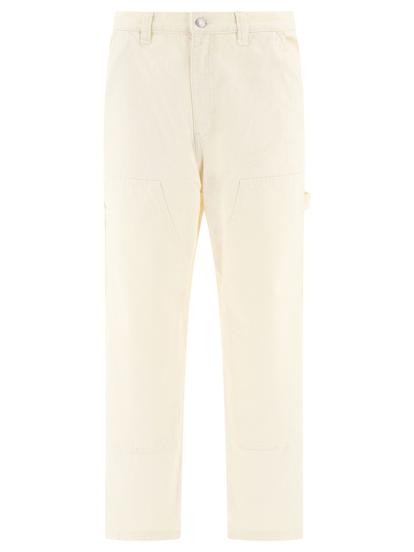 StüSsy-Canvas Work Trousers Beige-Uomo