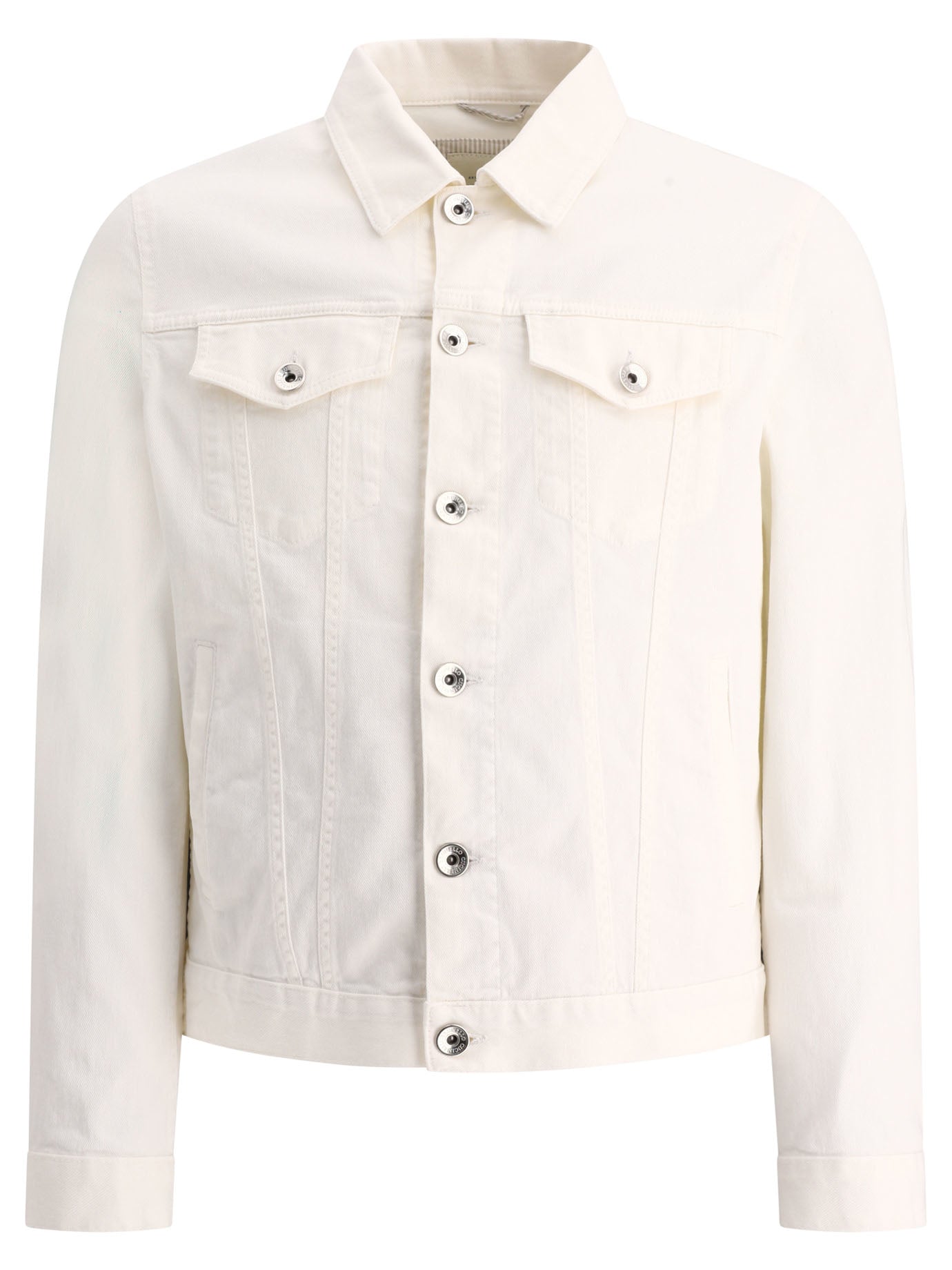 Brunello Cucinelli-Light Denim Jacket Giacche Bianco-Uomo